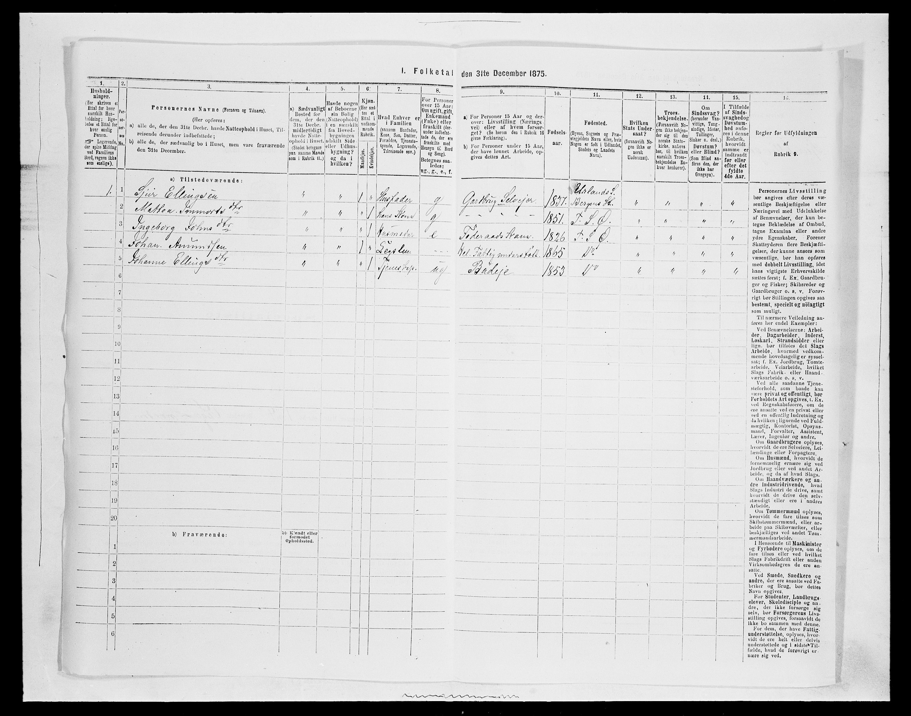 SAH, 1875 census for 0521P Øyer, 1875, p. 1133