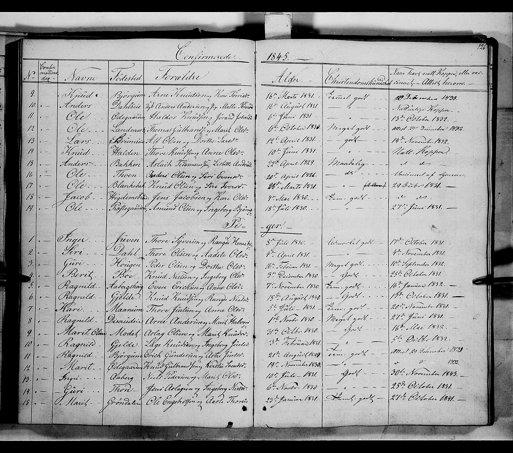 Nord-Aurdal prestekontor, SAH/PREST-132/H/Ha/Haa/L0004: Parish register (official) no. 4, 1842-1863, p. 126