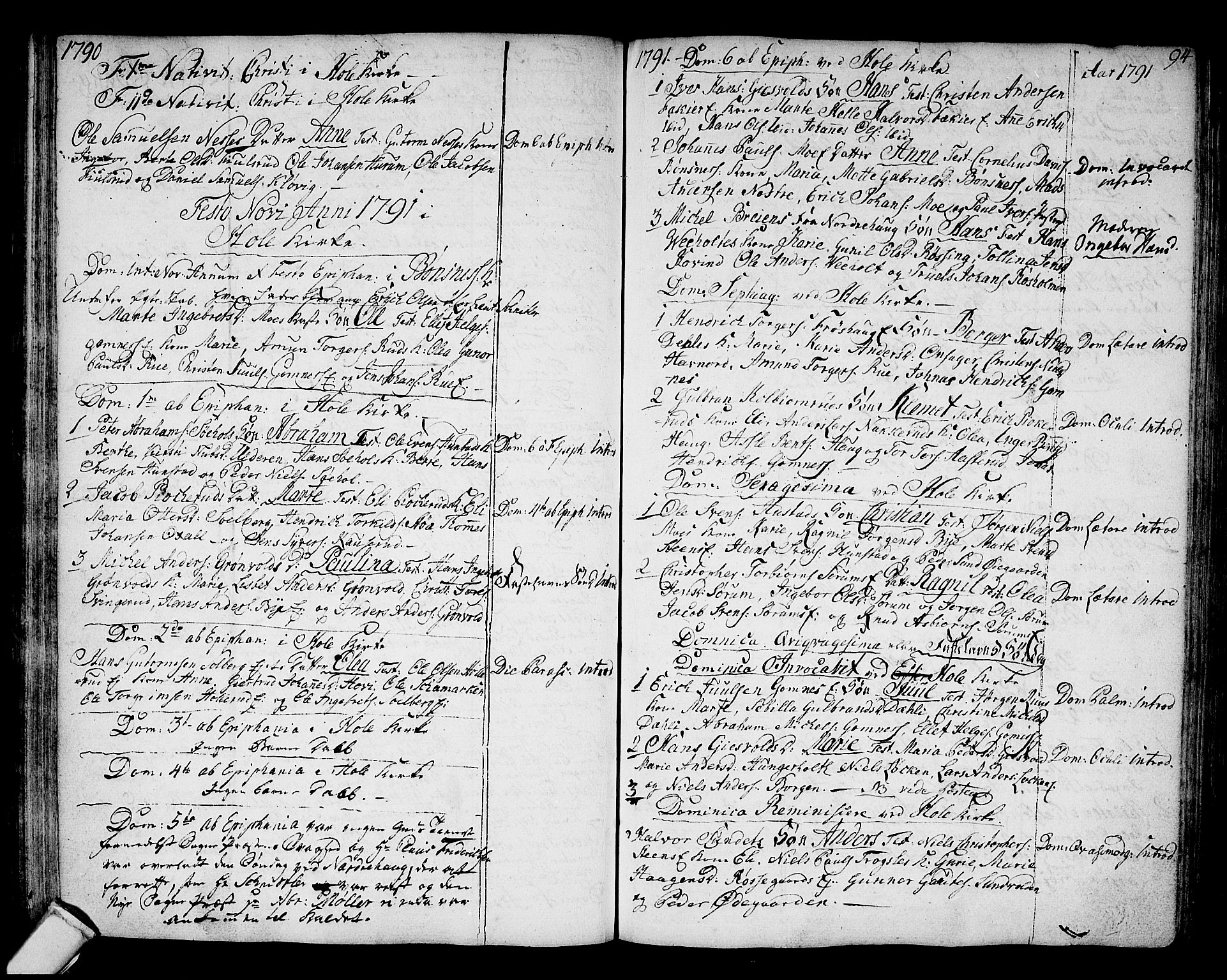 Hole kirkebøker, SAKO/A-228/F/Fa/L0002: Parish register (official) no. I 2, 1766-1814, p. 94