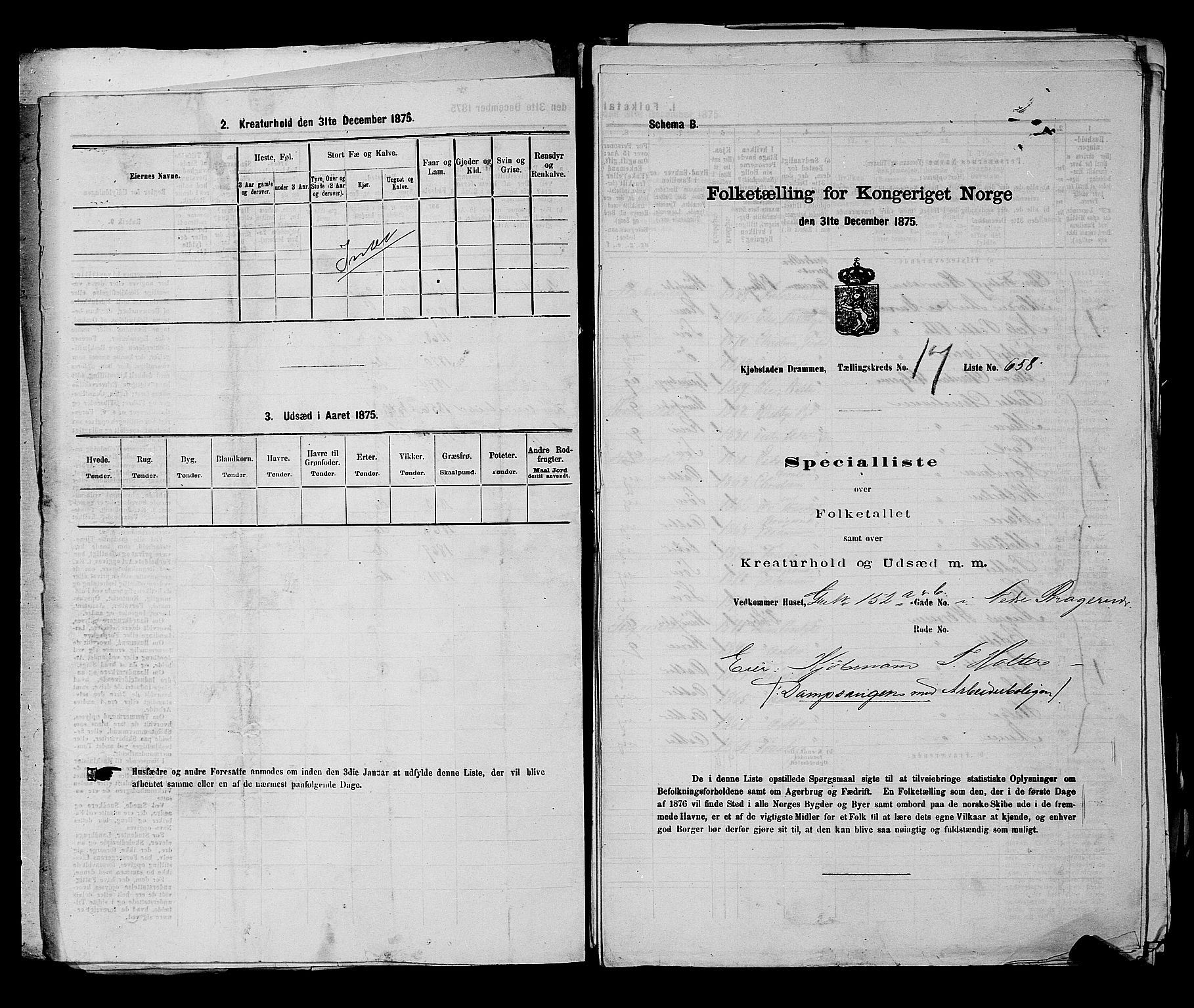 SAKO, 1875 census for 0602 Drammen, 1875, p. 1861