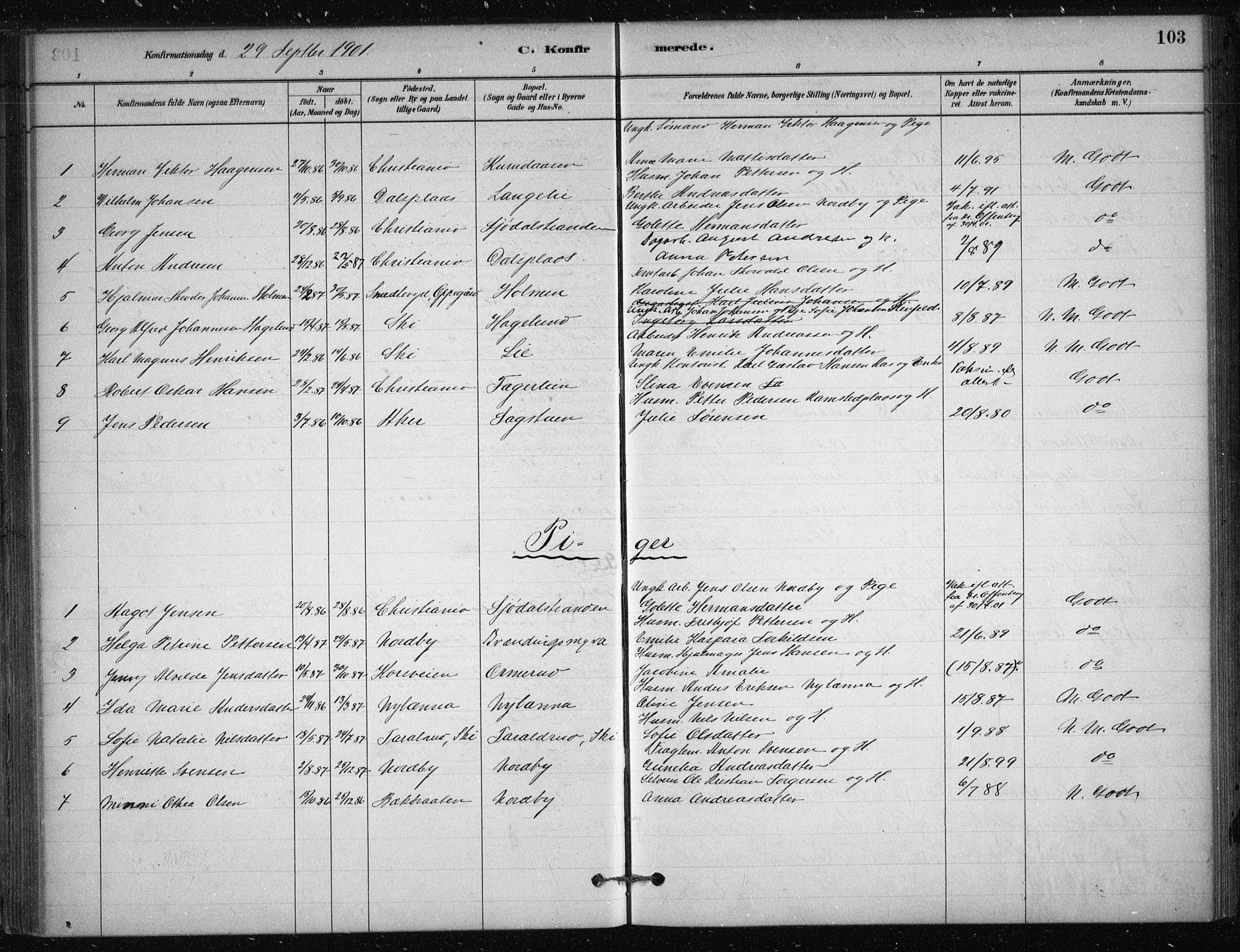 Nesodden prestekontor Kirkebøker, SAO/A-10013/F/Fb/L0001: Parish register (official) no. II 1, 1880-1915, p. 103
