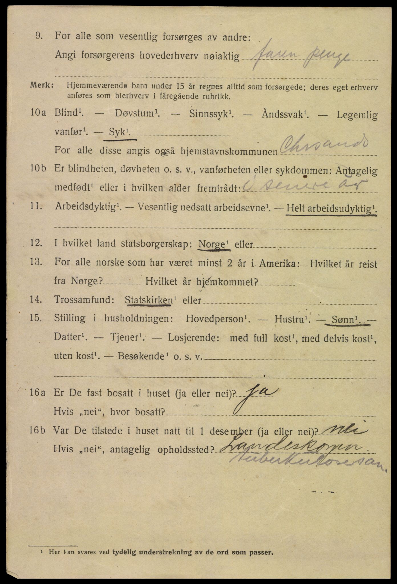 SAK, 1920 census for Kristiansand, 1920, p. 18304