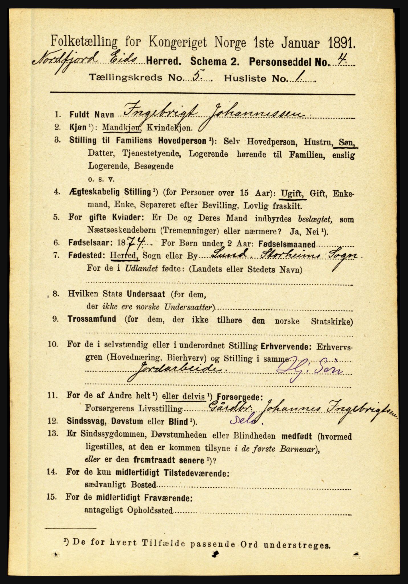 RA, 1891 census for 1443 Eid, 1891, p. 1150