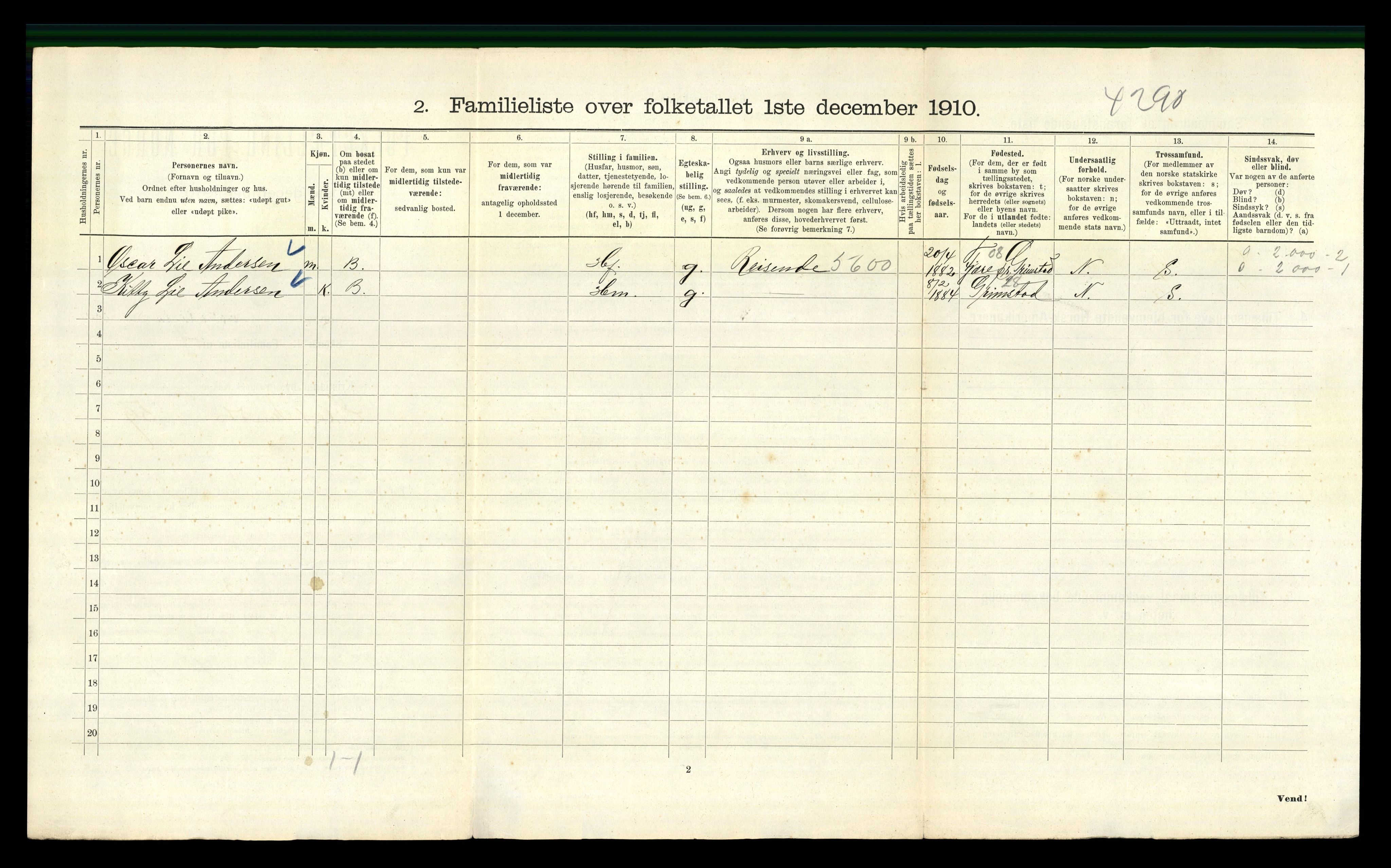 RA, 1910 census for Kristiania, 1910, p. 19548