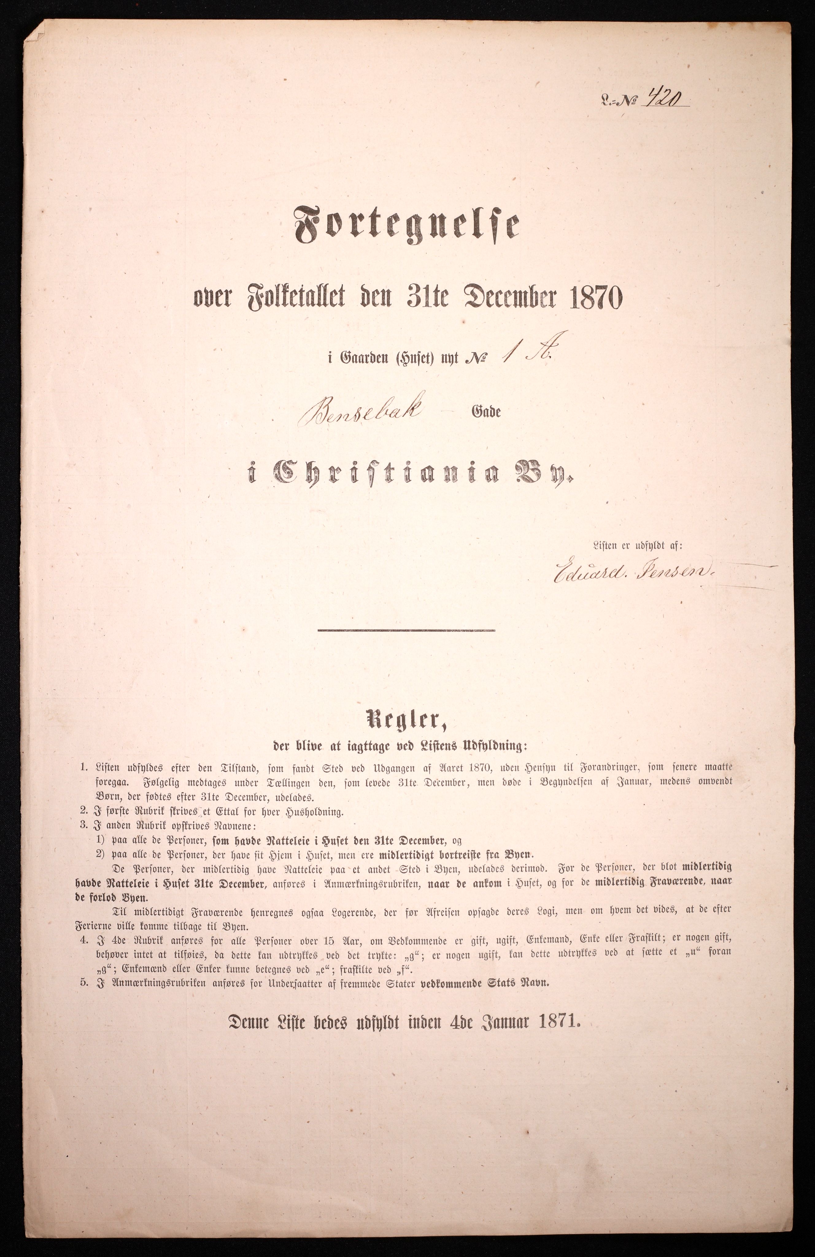 RA, 1870 census for 0301 Kristiania, 1870, p. 366