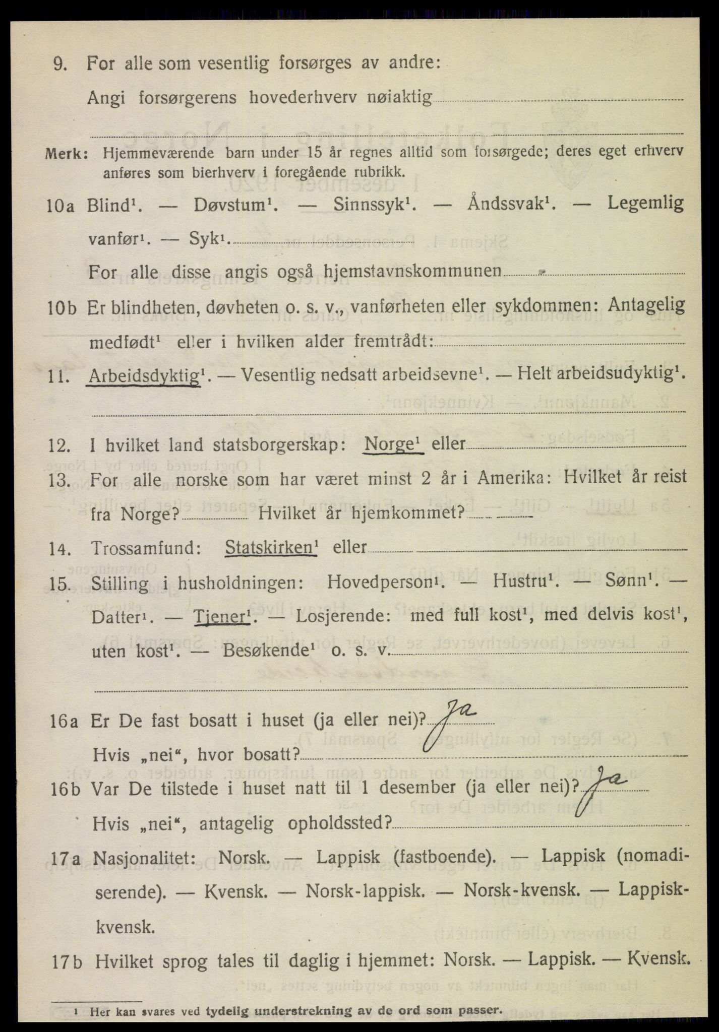 SAT, 1920 census for Meråker, 1920, p. 3367