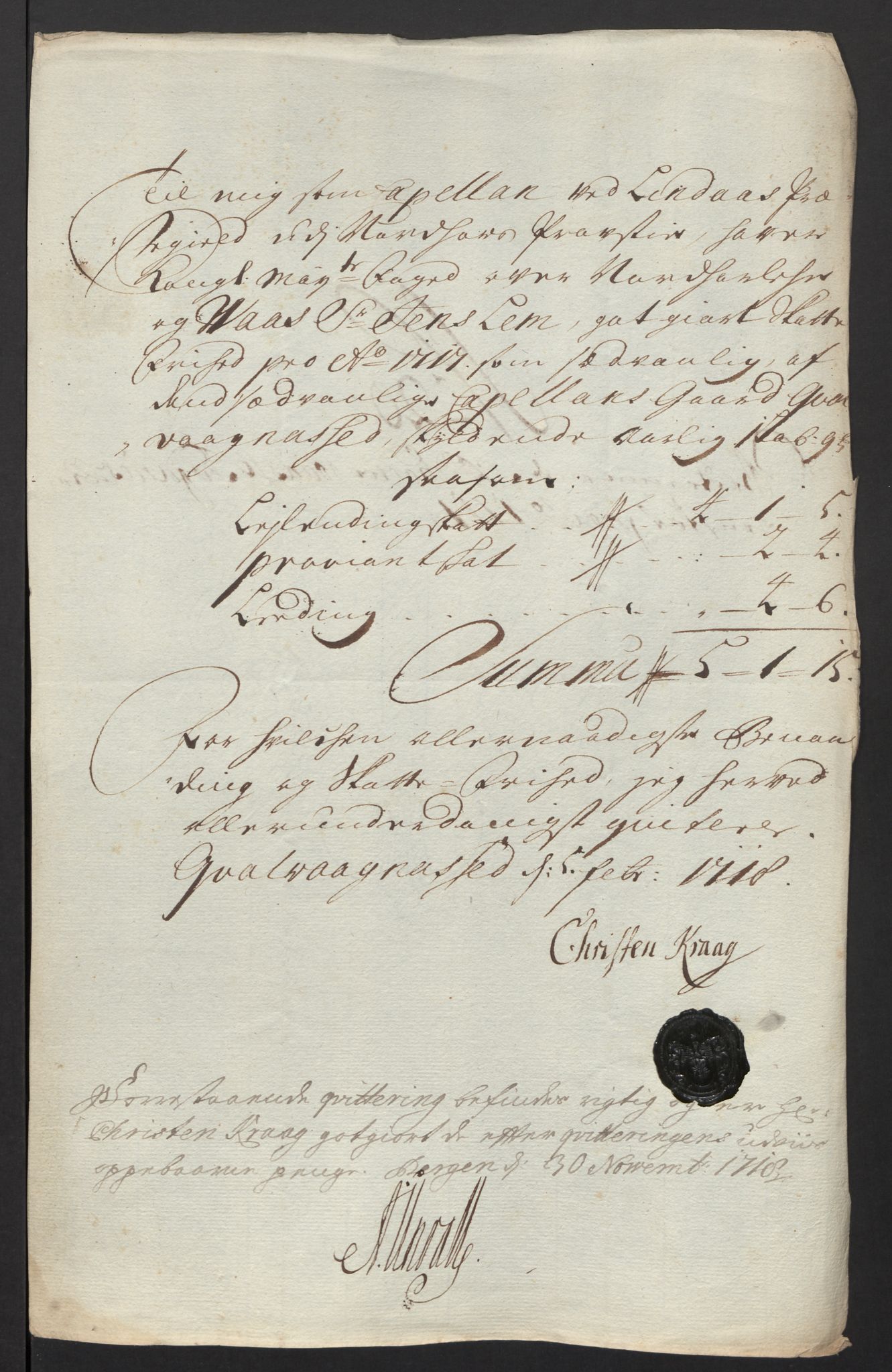 Rentekammeret inntil 1814, Reviderte regnskaper, Fogderegnskap, AV/RA-EA-4092/R51/L3201: Fogderegnskap Nordhordland og Voss, 1717, p. 115