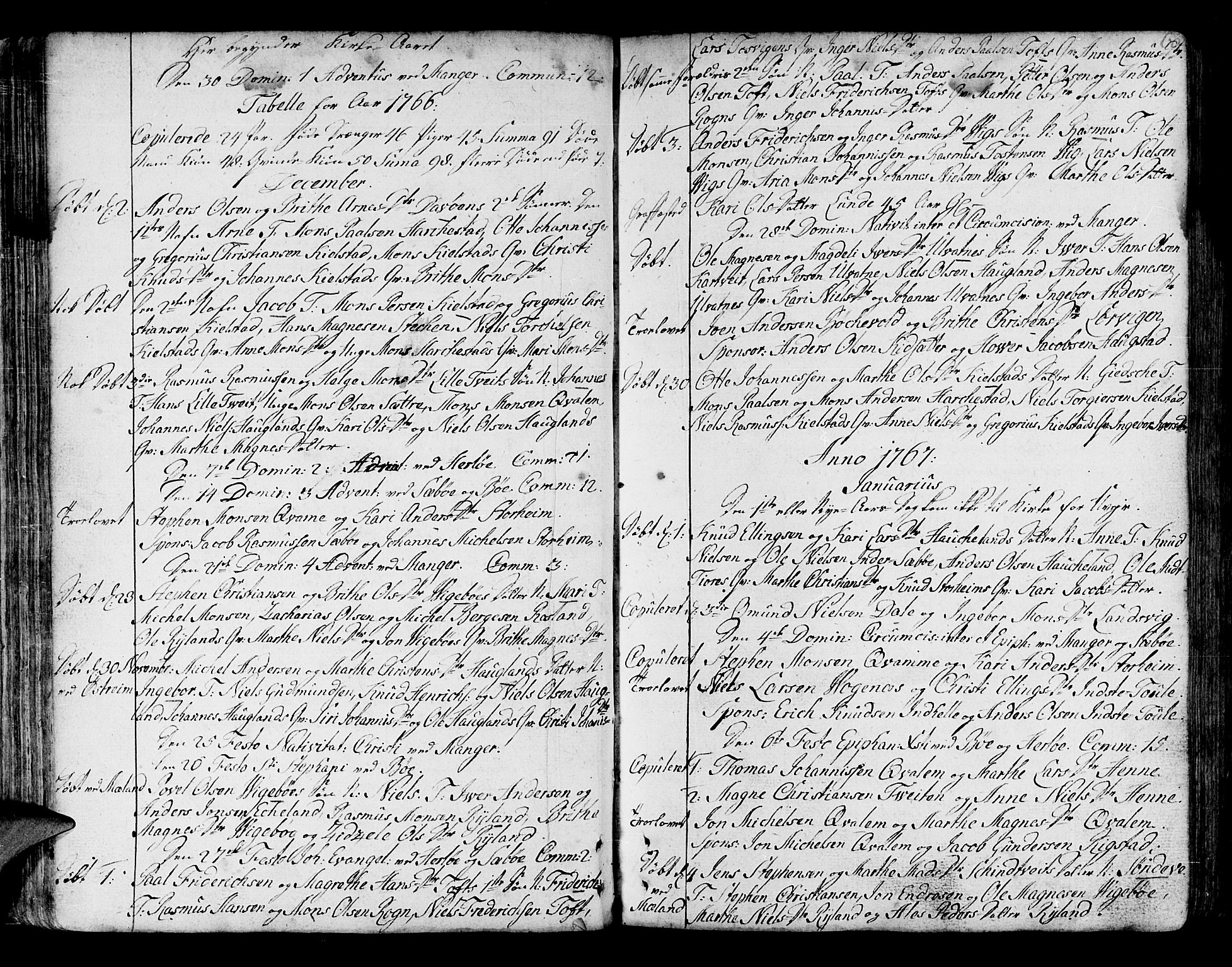 Manger sokneprestembete, AV/SAB-A-76801/H/Haa: Parish register (official) no. A 1, 1759-1791, p. 60