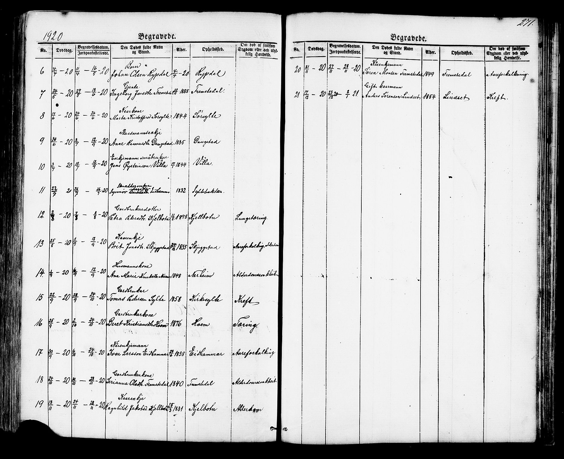 Ministerialprotokoller, klokkerbøker og fødselsregistre - Møre og Romsdal, SAT/A-1454/541/L0547: Parish register (copy) no. 541C02, 1867-1921, p. 271