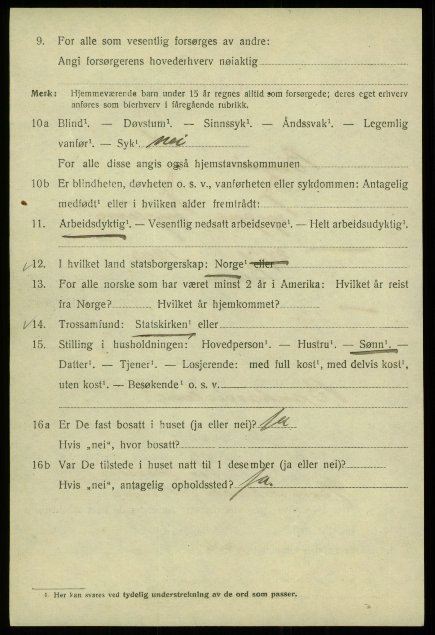 SAB, 1920 census for Bergen, 1920, p. 71312