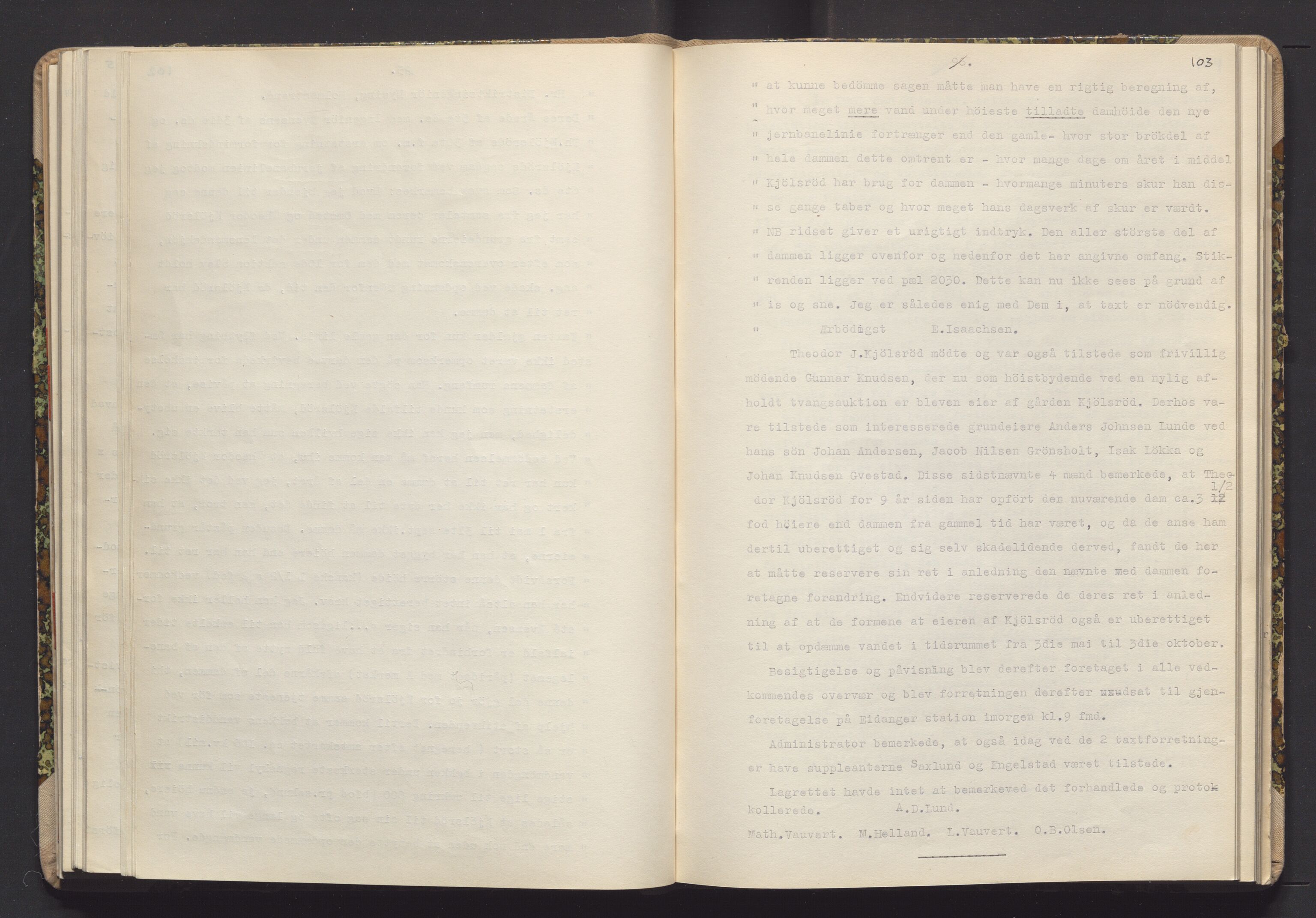 Norges Statsbaner Drammen distrikt (NSB), AV/SAKO-A-30/Y/Yc/L0007: Takster Vestfoldbanen strekningen Eidanger-Porsgrunn-Gjerpen samt sidelinjen Eidanger-Brevik, 1877-1896, p. 103