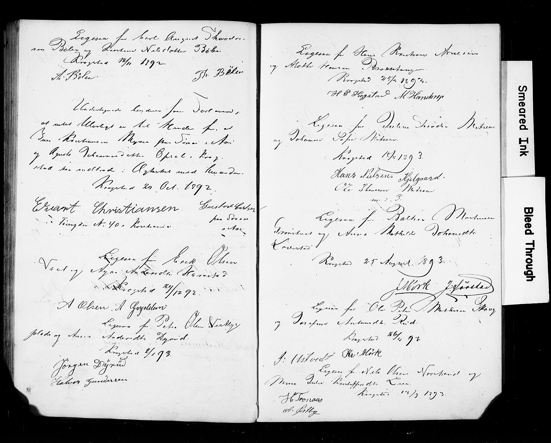Kråkstad prestekontor Kirkebøker, AV/SAO-A-10125a/K/L0001: Best man's statements no. 1, 1860-1906
