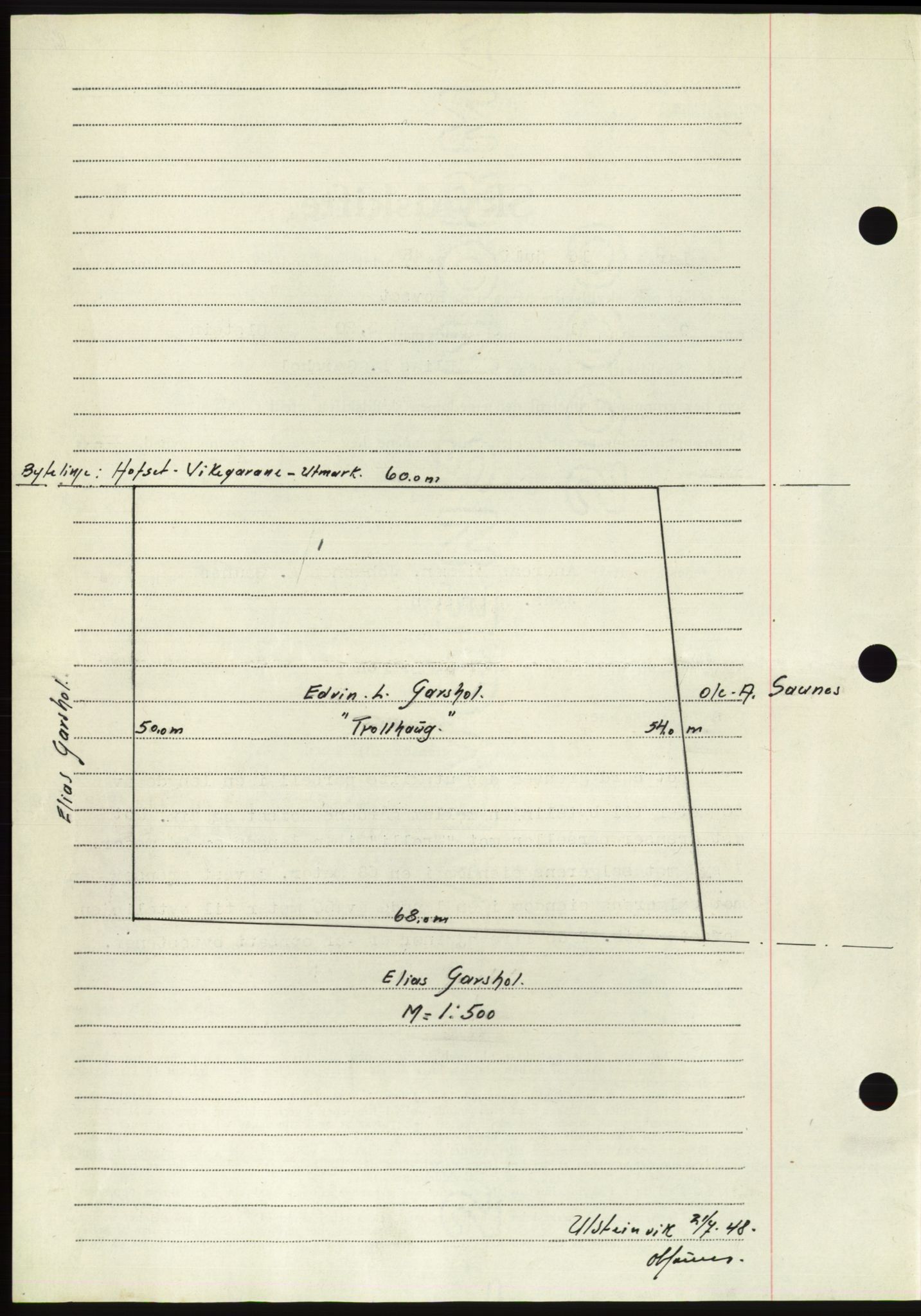 Søre Sunnmøre sorenskriveri, AV/SAT-A-4122/1/2/2C/L0082: Mortgage book no. 8A, 1948-1948, Diary no: : 985/1948