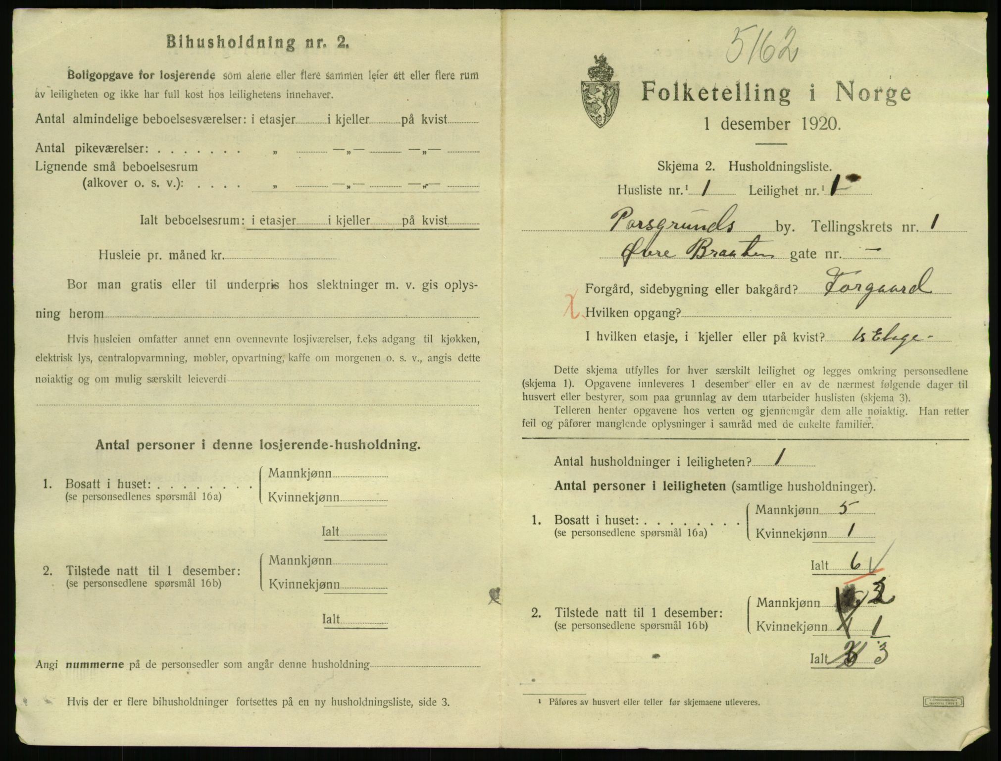 SAKO, 1920 census for Porsgrunn, 1920, p. 2943