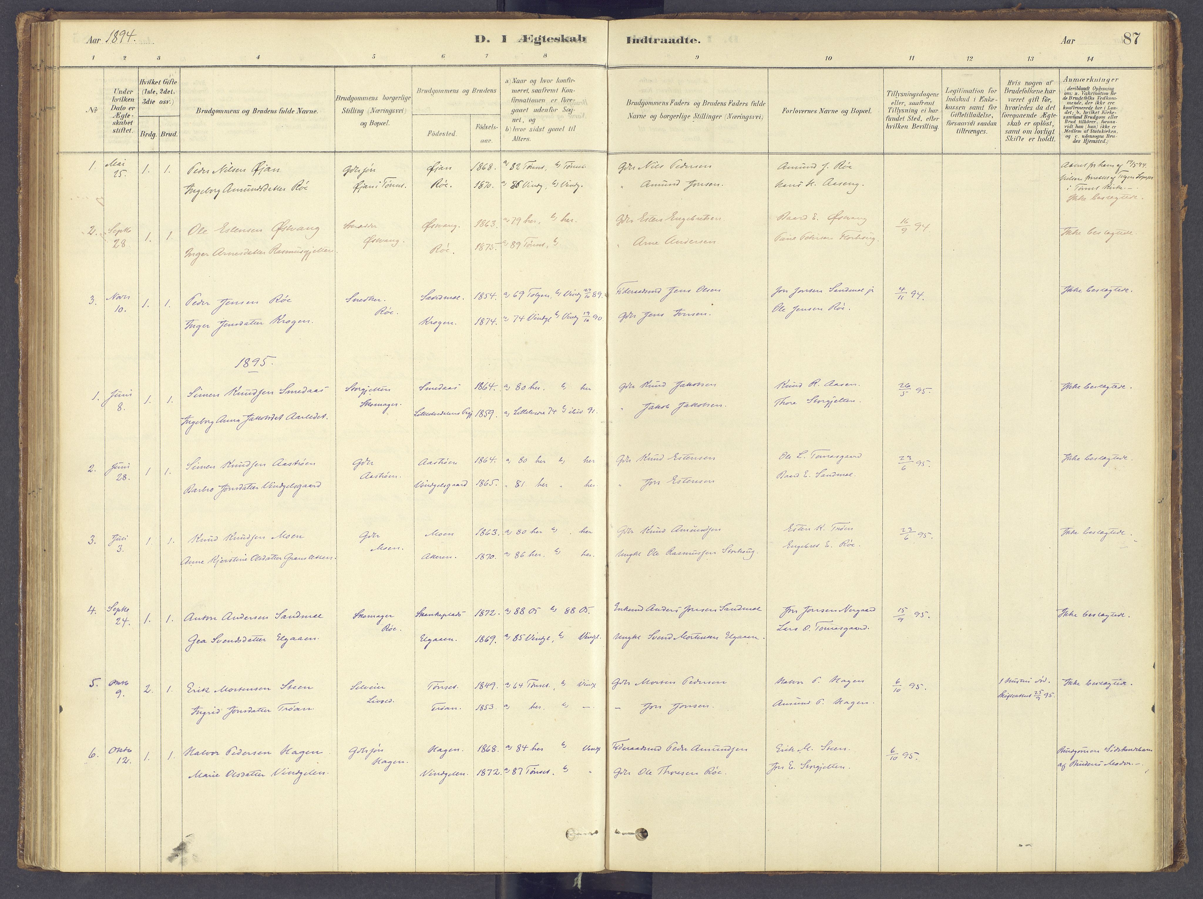 Tolga prestekontor, SAH/PREST-062/K/L0012: Parish register (official) no. 12, 1877-1925, p. 87