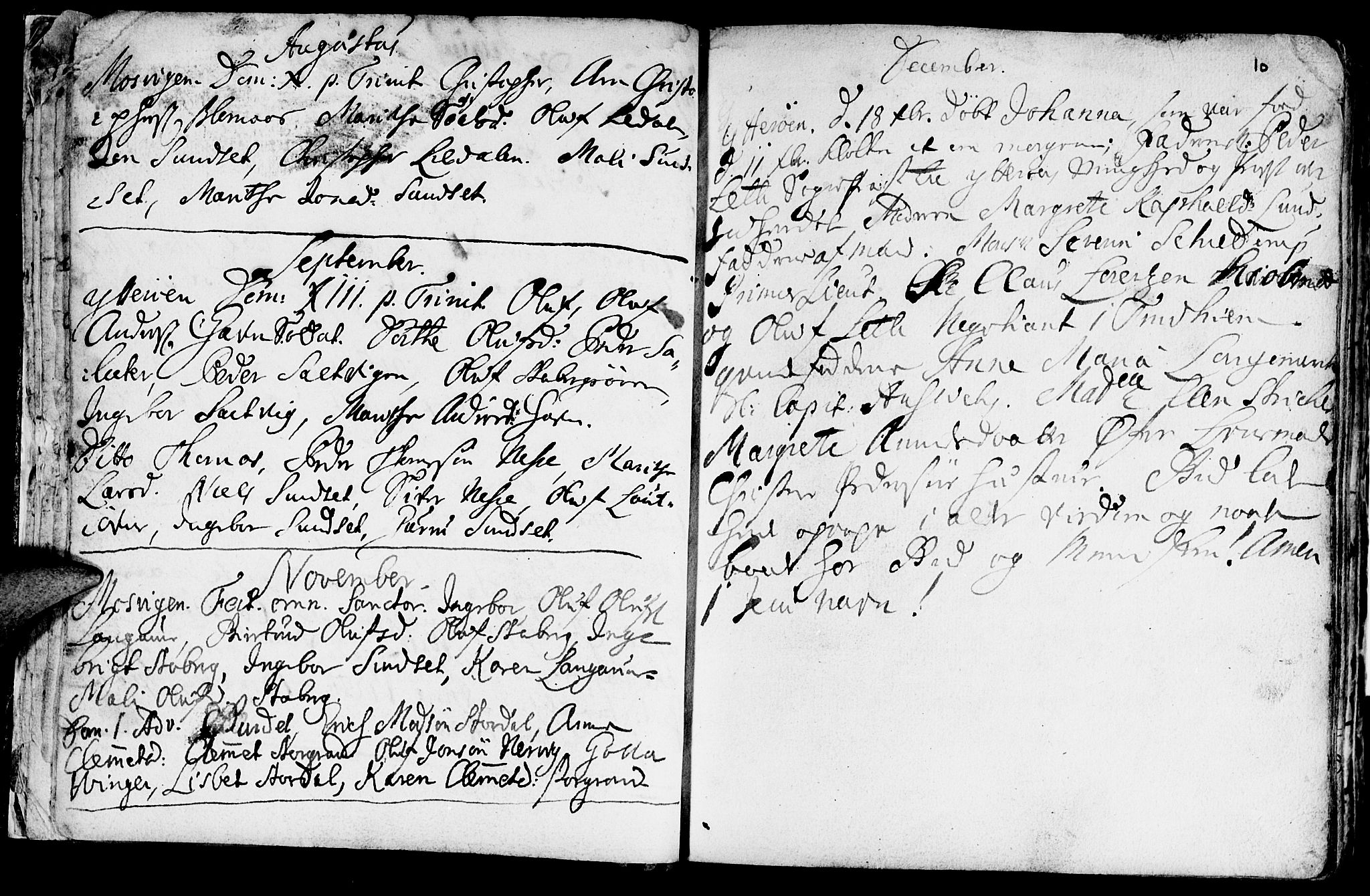 Ministerialprotokoller, klokkerbøker og fødselsregistre - Nord-Trøndelag, SAT/A-1458/722/L0215: Parish register (official) no. 722A02, 1718-1755, p. 10