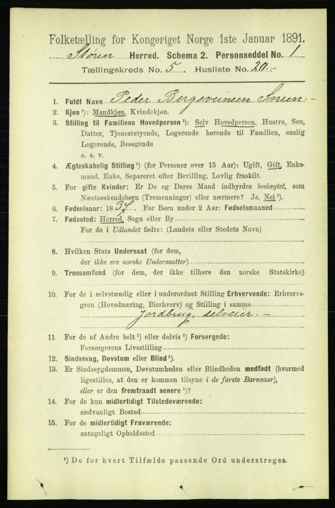 RA, 1891 census for 1648 Støren, 1891, p. 2052
