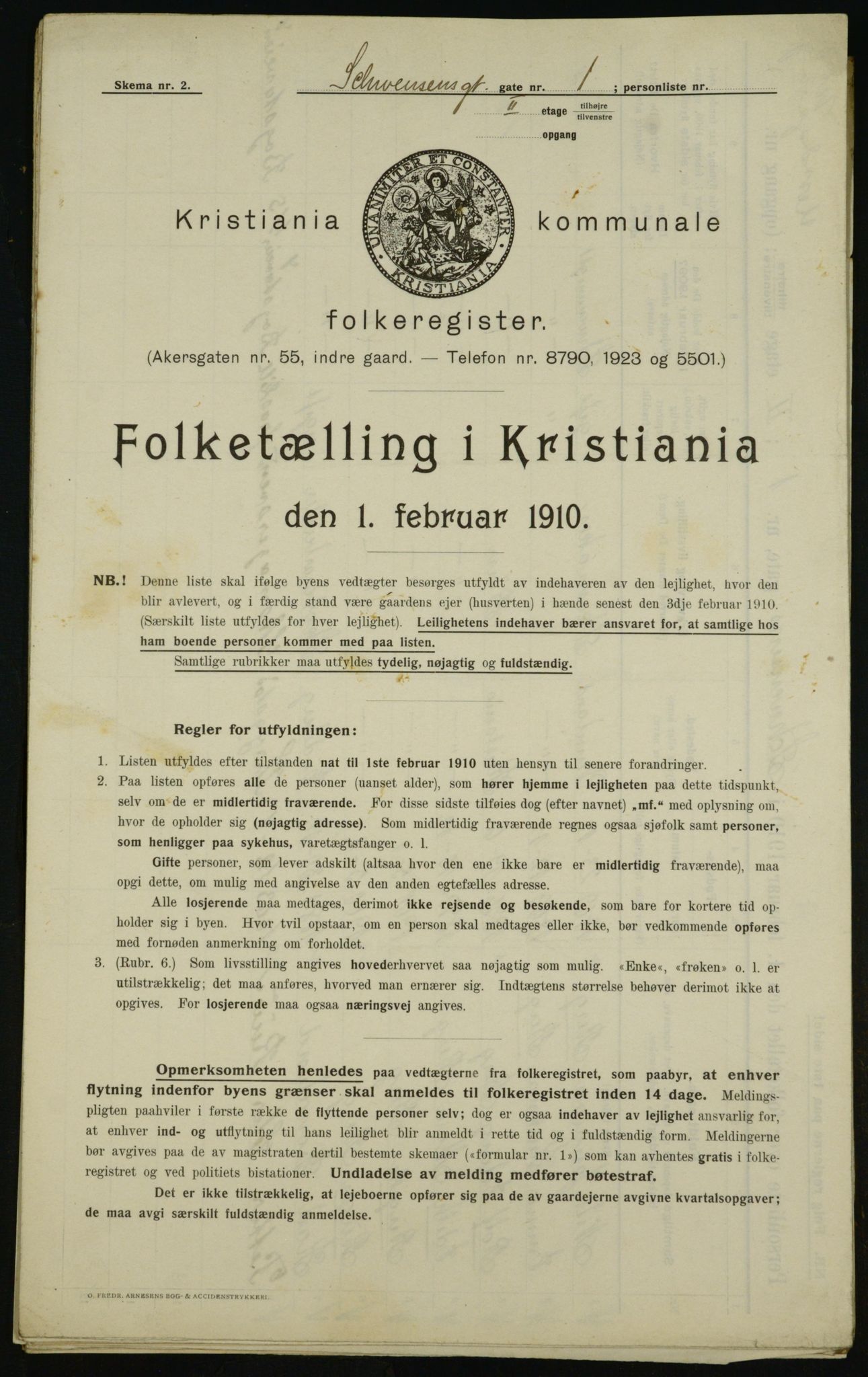 OBA, Municipal Census 1910 for Kristiania, 1910, p. 88505