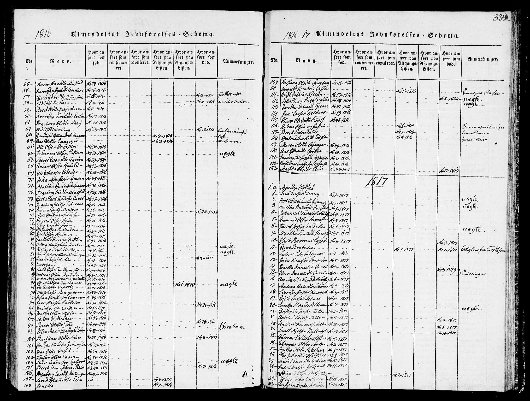 Ministerialprotokoller, klokkerbøker og fødselsregistre - Sør-Trøndelag, SAT/A-1456/646/L0608: Parish register (official) no. 646A06, 1816-1825, p. 339