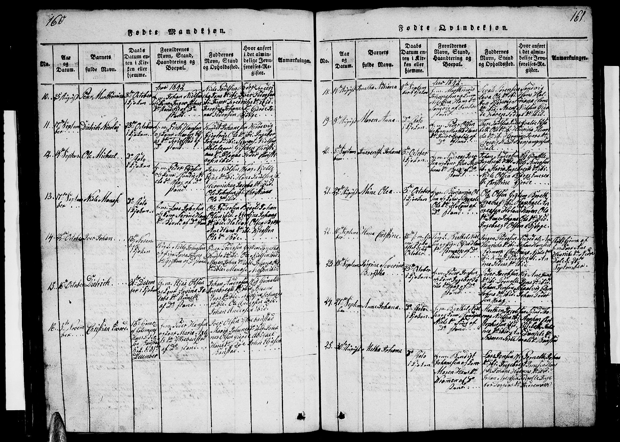 Ministerialprotokoller, klokkerbøker og fødselsregistre - Nordland, AV/SAT-A-1459/812/L0186: Parish register (copy) no. 812C04, 1820-1849, p. 160-161