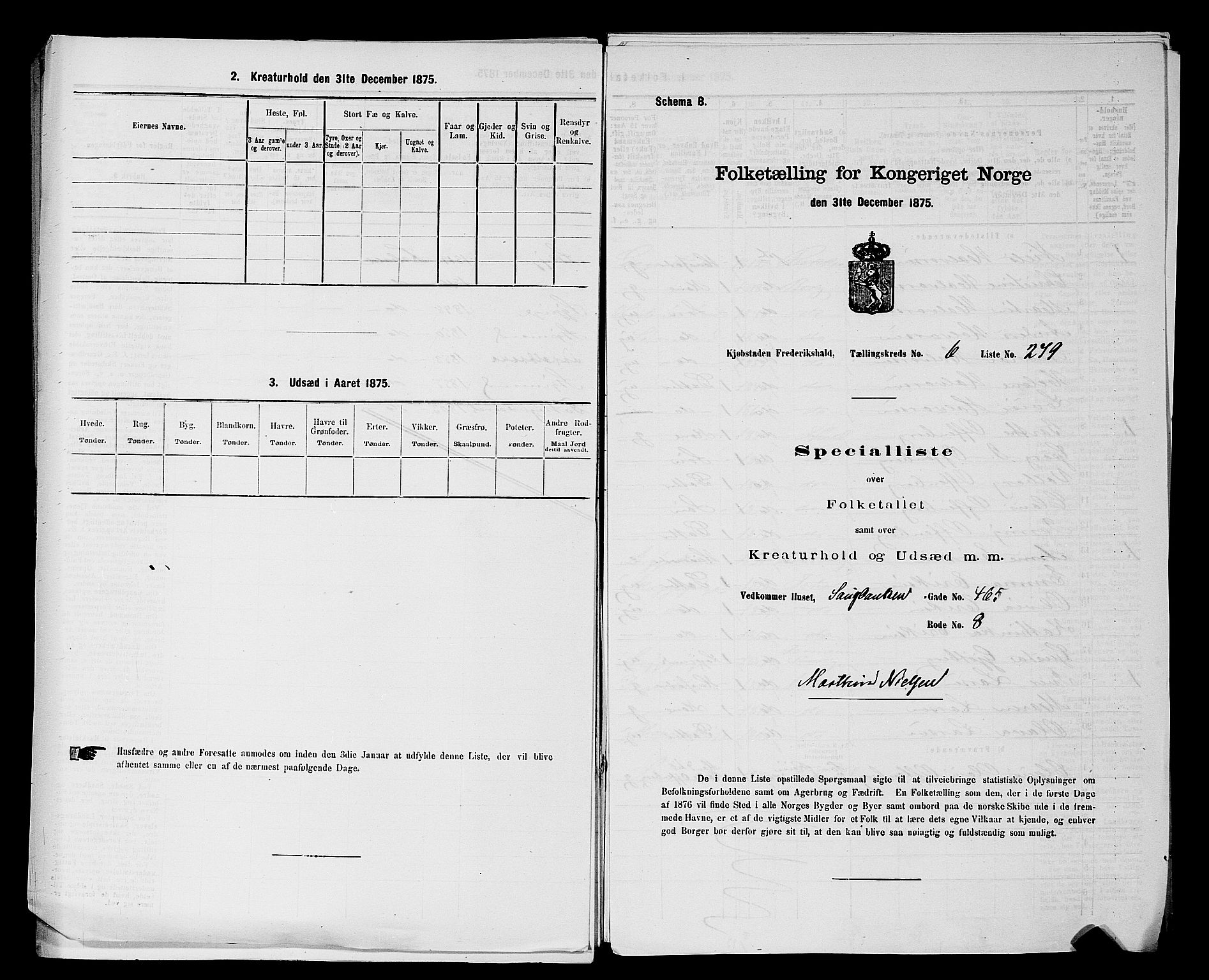 RA, 1875 census for 0101P Fredrikshald, 1875, p. 786