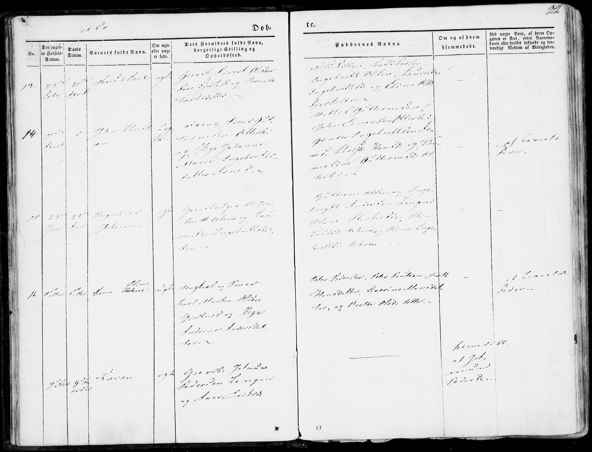 Ministerialprotokoller, klokkerbøker og fødselsregistre - Møre og Romsdal, AV/SAT-A-1454/536/L0497: Parish register (official) no. 536A06, 1845-1865, p. 22