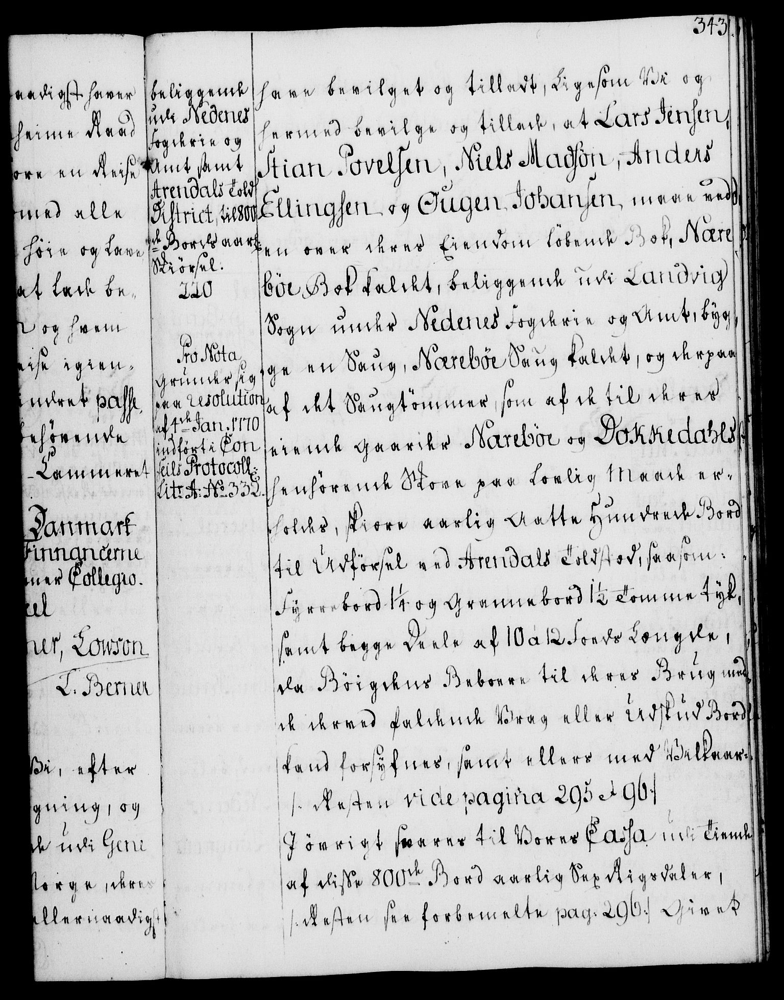 Rentekammeret, Kammerkanselliet, RA/EA-3111/G/Gg/Gga/L0008: Norsk ekspedisjonsprotokoll med register (merket RK 53.8), 1768-1771, p. 343