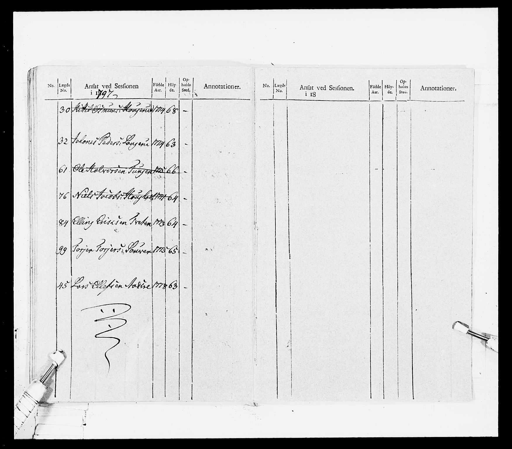 Generalitets- og kommissariatskollegiet, Det kongelige norske kommissariatskollegium, AV/RA-EA-5420/E/Eh/L0114: Telemarkske nasjonale infanteriregiment, 1789-1802, p. 505