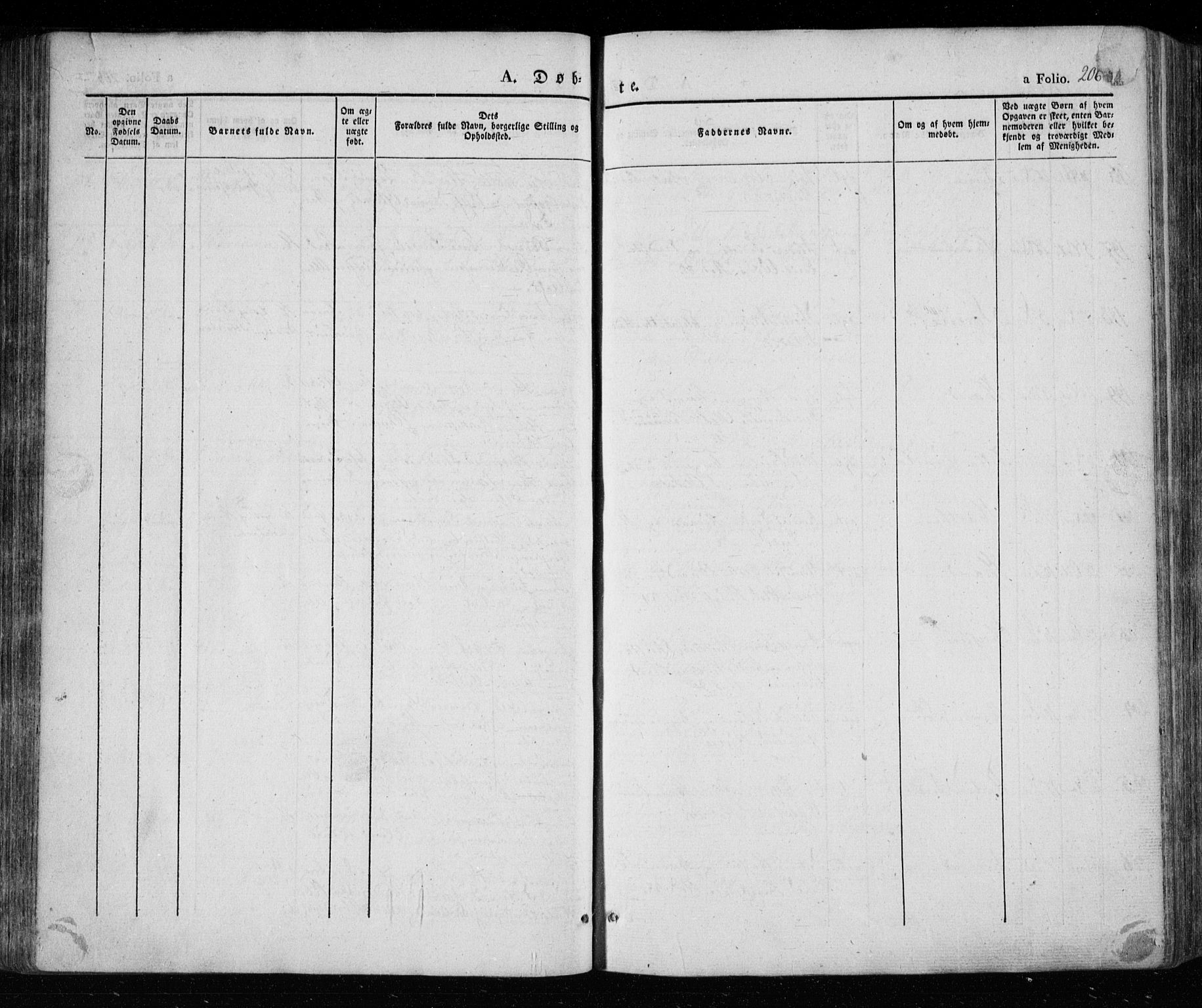 Eiker kirkebøker, AV/SAKO-A-4/F/Fa/L0013a: Parish register (official) no. I 13A, 1832-1845, p. 206