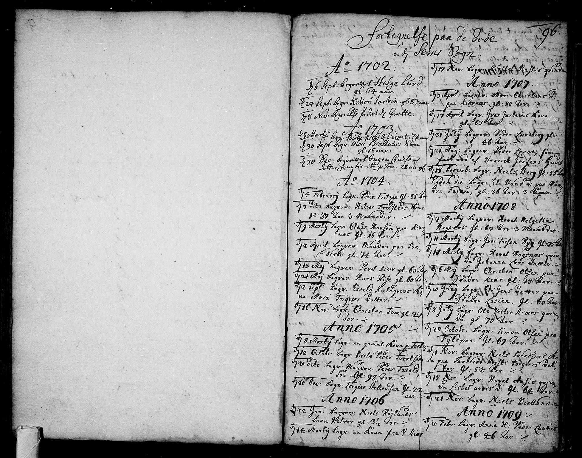 Sem kirkebøker, SAKO/A-5/F/Fa/L0001: Parish register (official) no. I 1, 1702-1763, p. 96