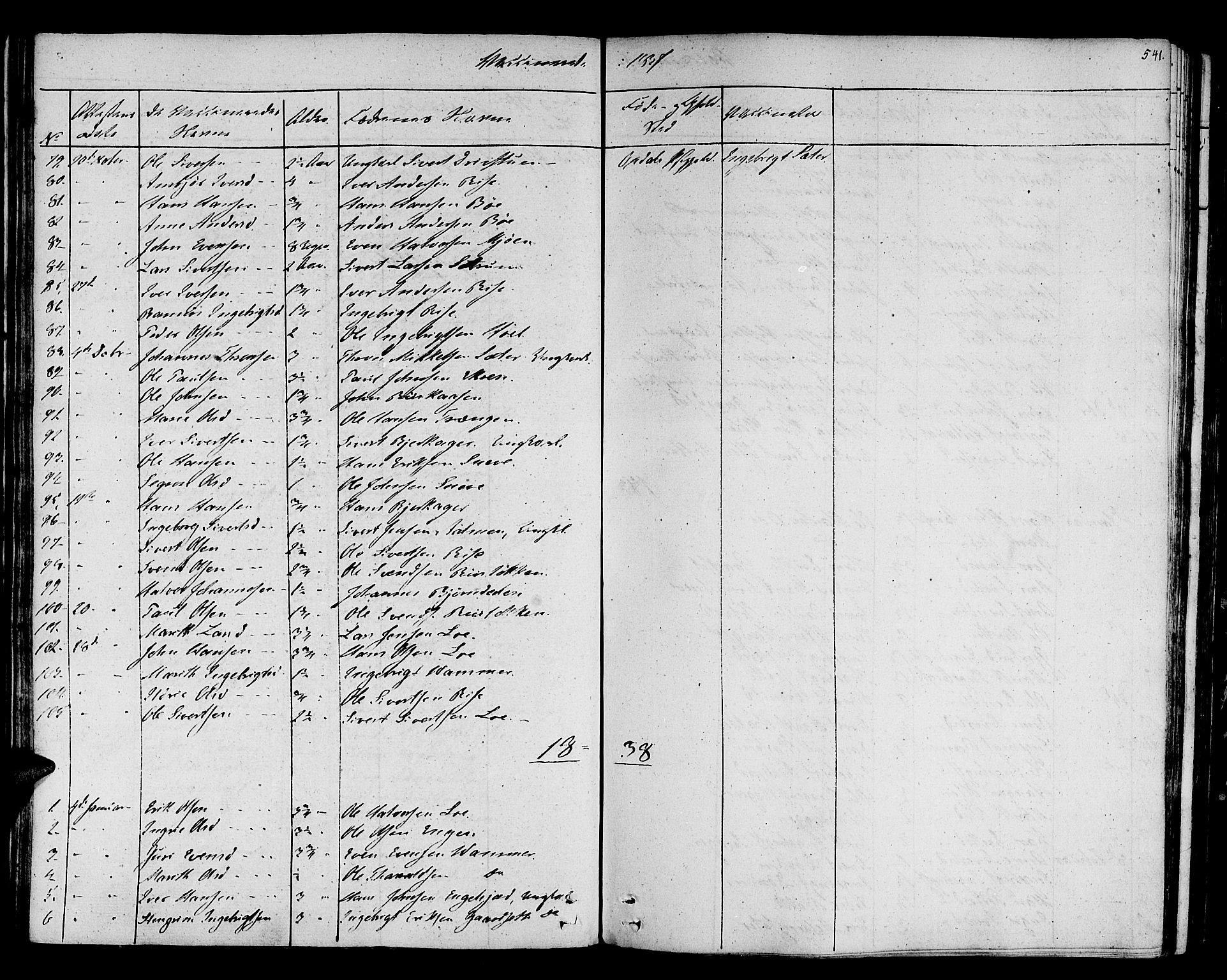 Ministerialprotokoller, klokkerbøker og fødselsregistre - Sør-Trøndelag, SAT/A-1456/678/L0897: Parish register (official) no. 678A06-07, 1821-1847, p. 541