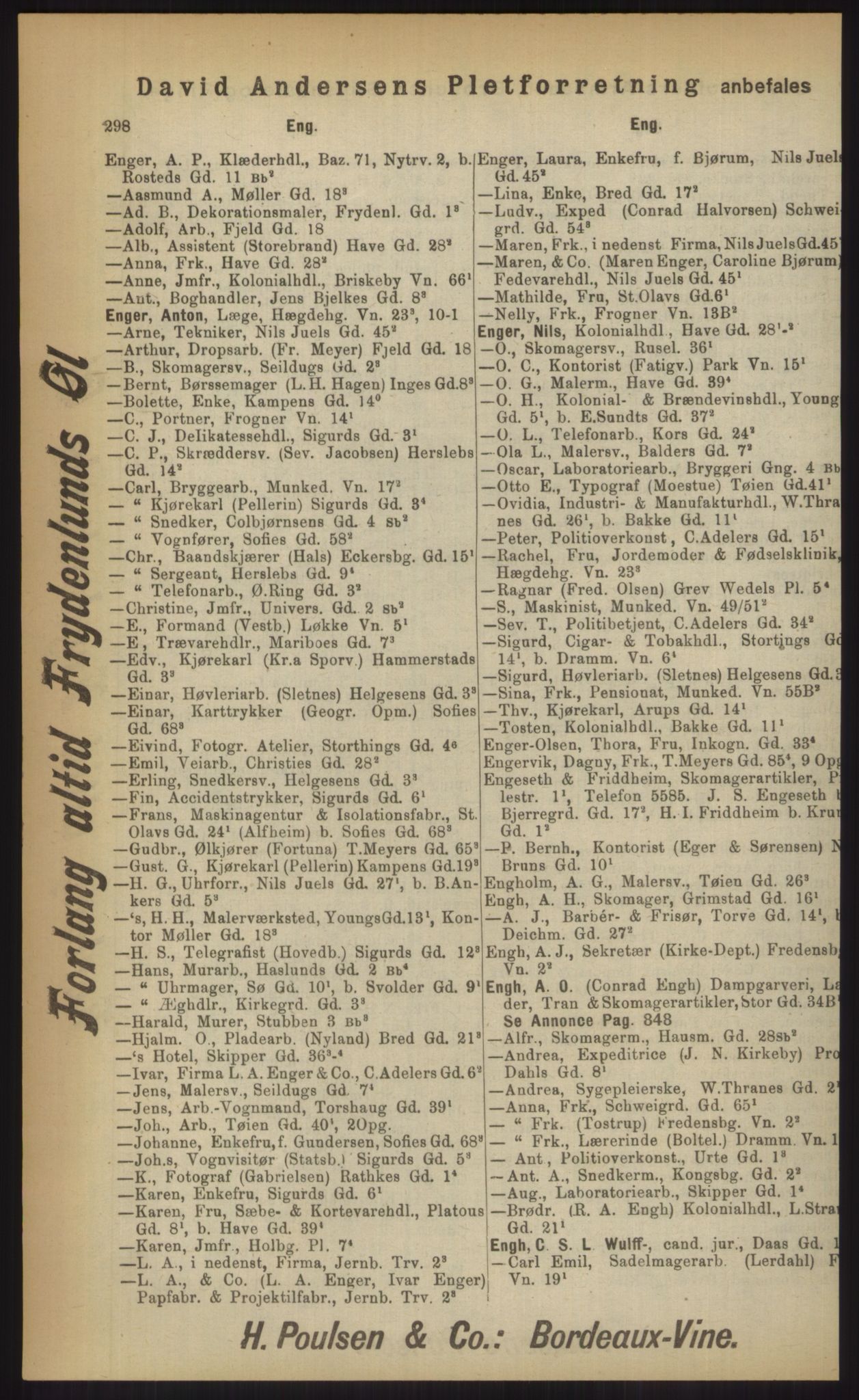 Kristiania/Oslo adressebok, PUBL/-, 1903, p. 298