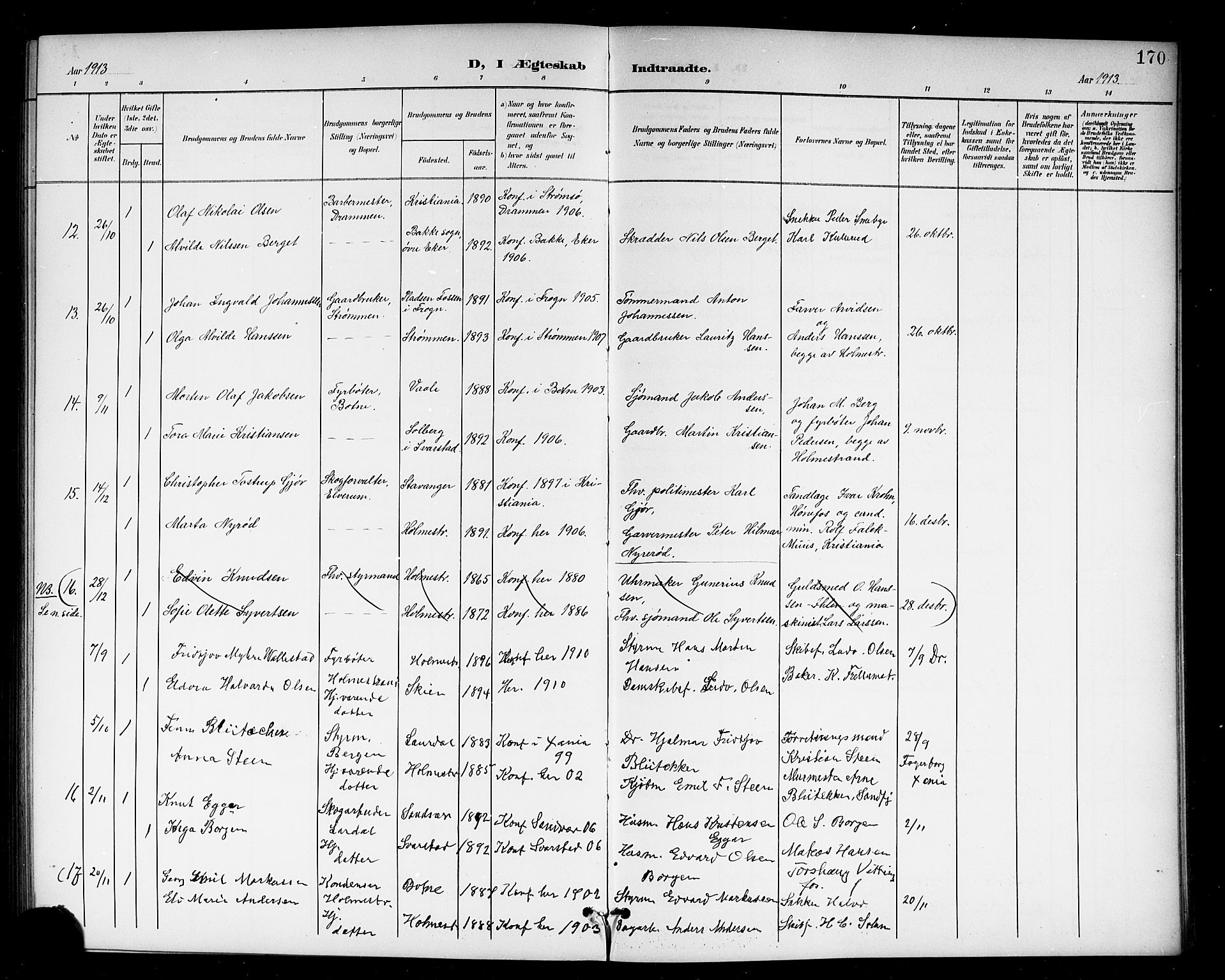 Holmestrand kirkebøker, SAKO/A-346/G/Ga/L0006: Parish register (copy) no. 6, 1901-1923, p. 170