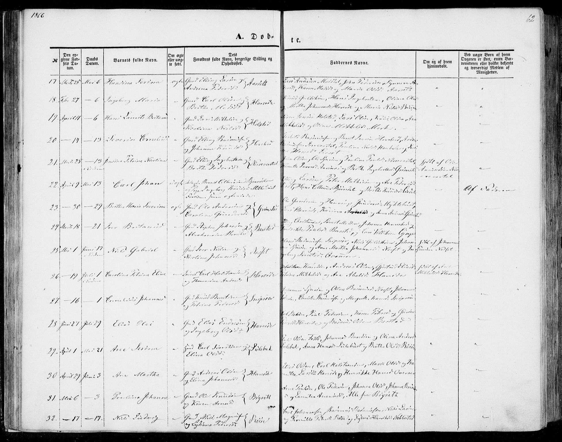 Ministerialprotokoller, klokkerbøker og fødselsregistre - Møre og Romsdal, AV/SAT-A-1454/510/L0121: Parish register (official) no. 510A01, 1848-1877, p. 62