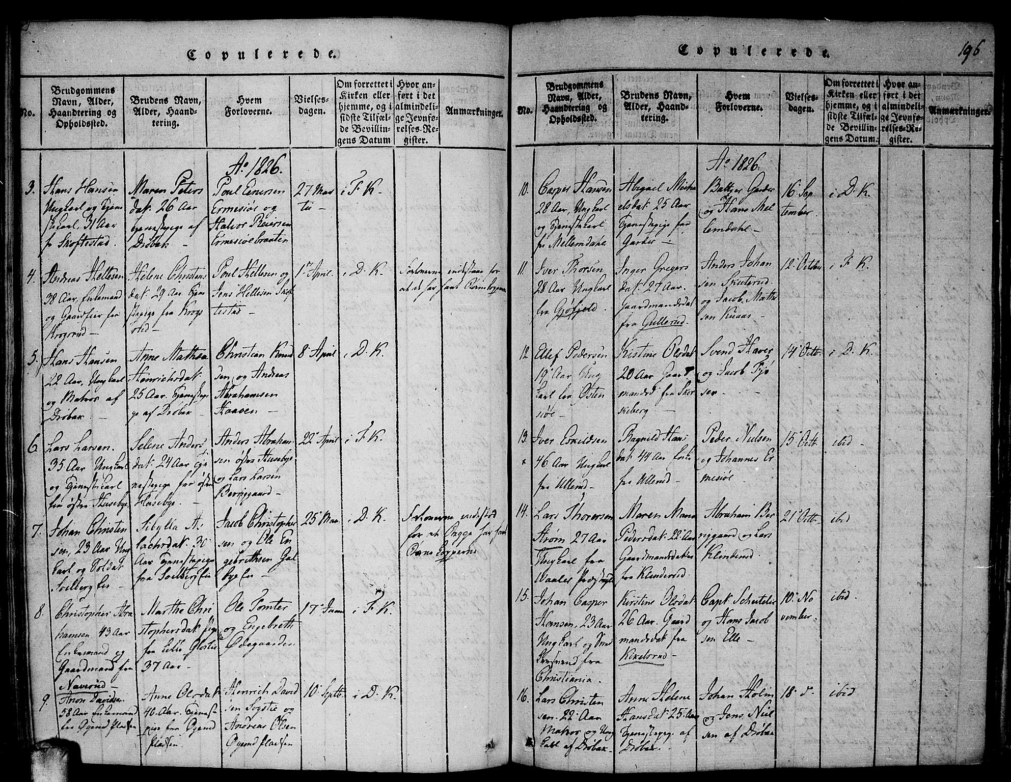 Drøbak prestekontor Kirkebøker, SAO/A-10142a/F/Fa/L0001: Parish register (official) no. I 1, 1816-1842, p. 196