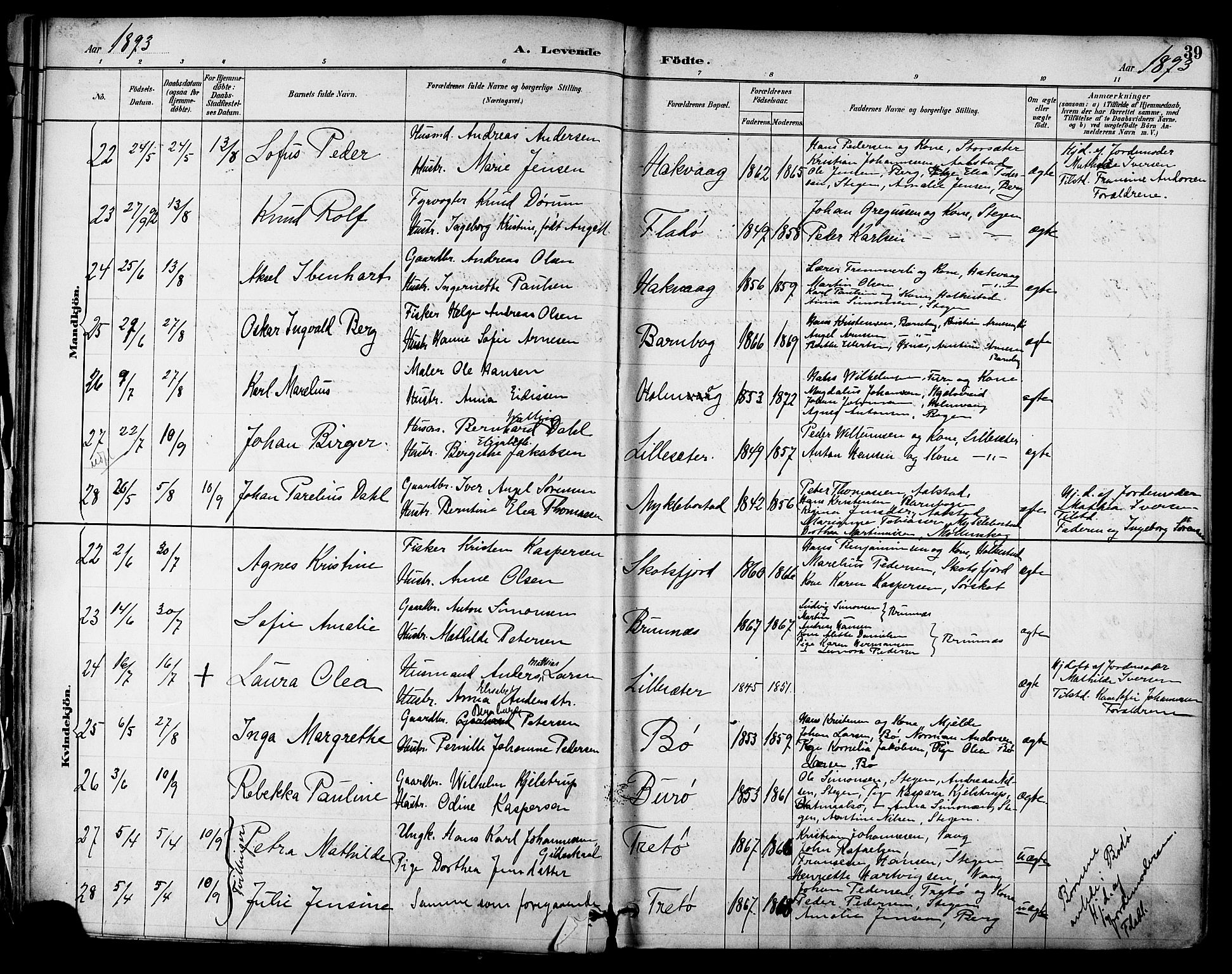 Ministerialprotokoller, klokkerbøker og fødselsregistre - Nordland, AV/SAT-A-1459/855/L0803: Parish register (official) no. 855A11, 1887-1905, p. 39