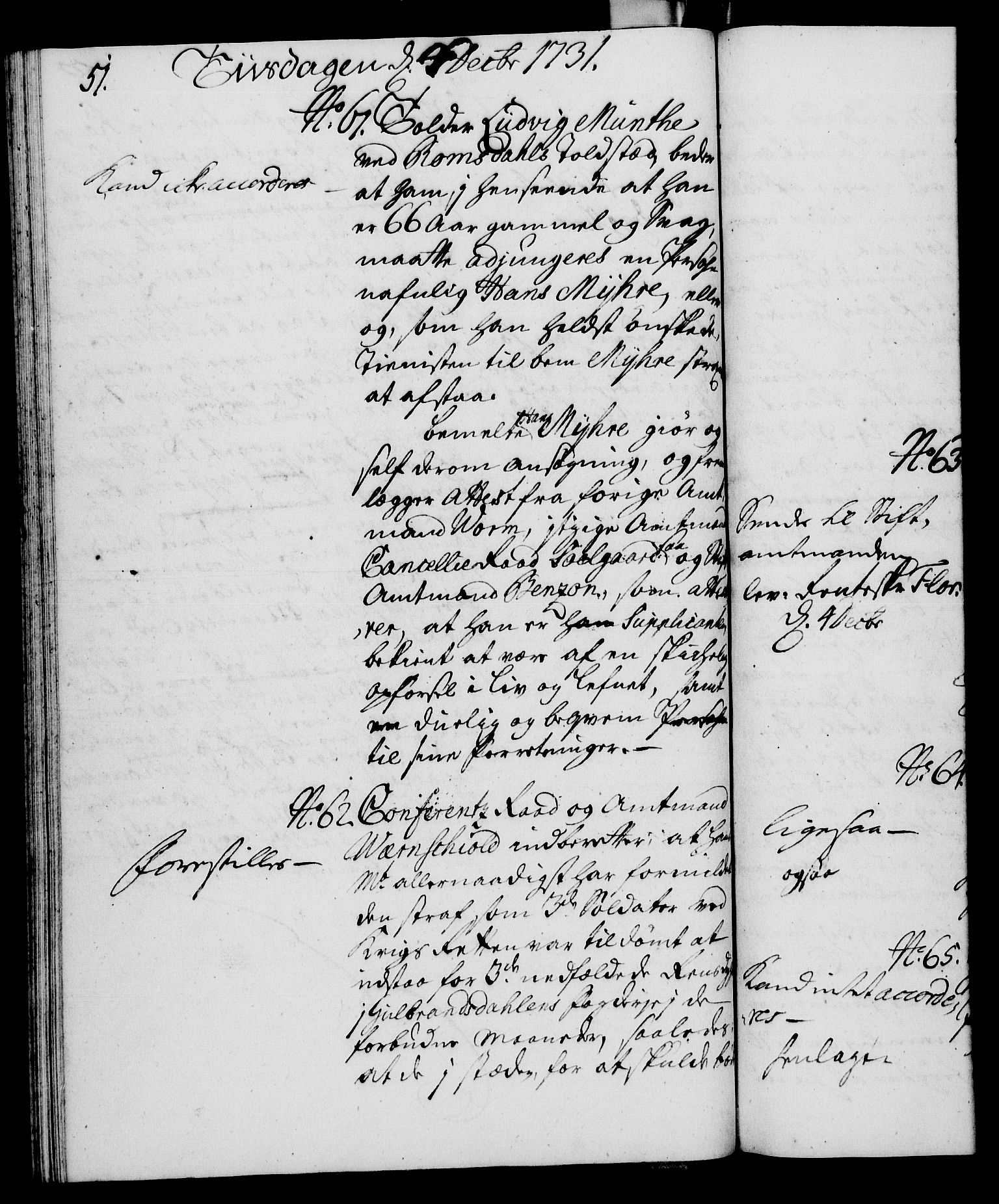 Rentekammeret, Kammerkanselliet, RA/EA-3111/G/Gh/Gha/L0014: Norsk ekstraktmemorialprotokoll. Merket RK 53.59, 1731-1732, p. 51