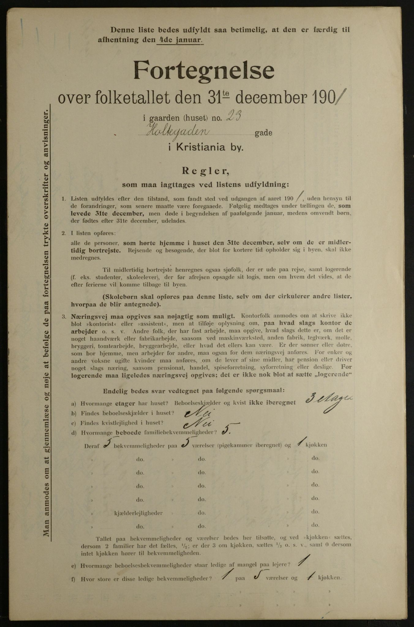 OBA, Municipal Census 1901 for Kristiania, 1901, p. 6511