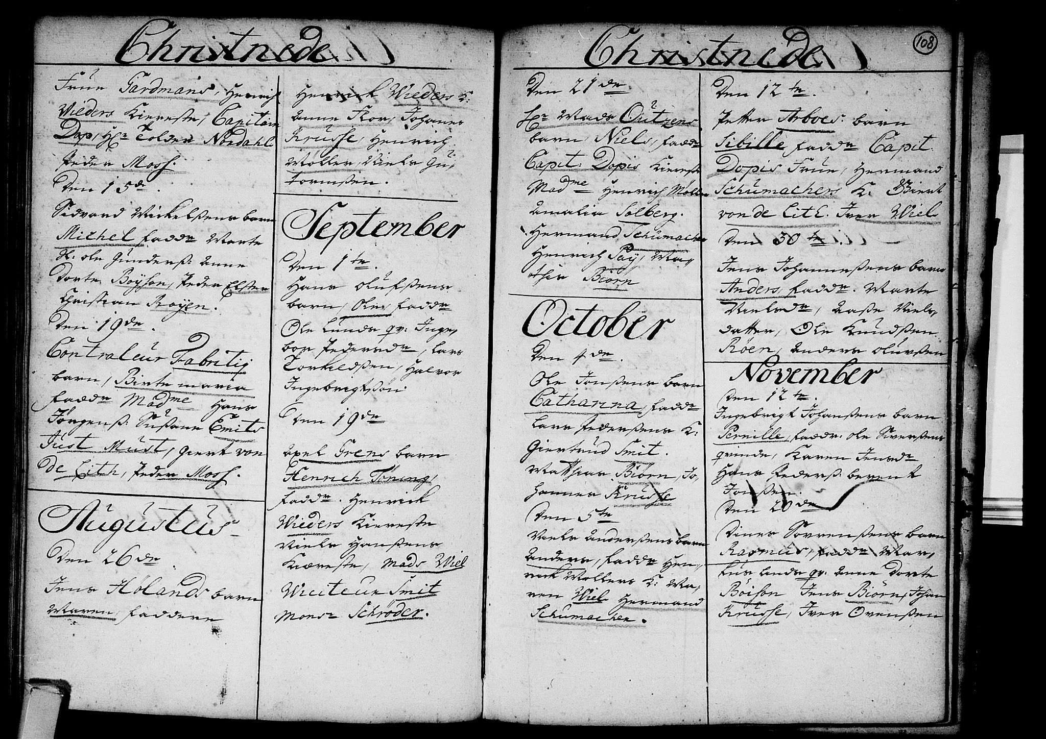 Strømsø kirkebøker, AV/SAKO-A-246/F/Fa/L0003: Parish register (official) no. I 3, 1727-1731, p. 108