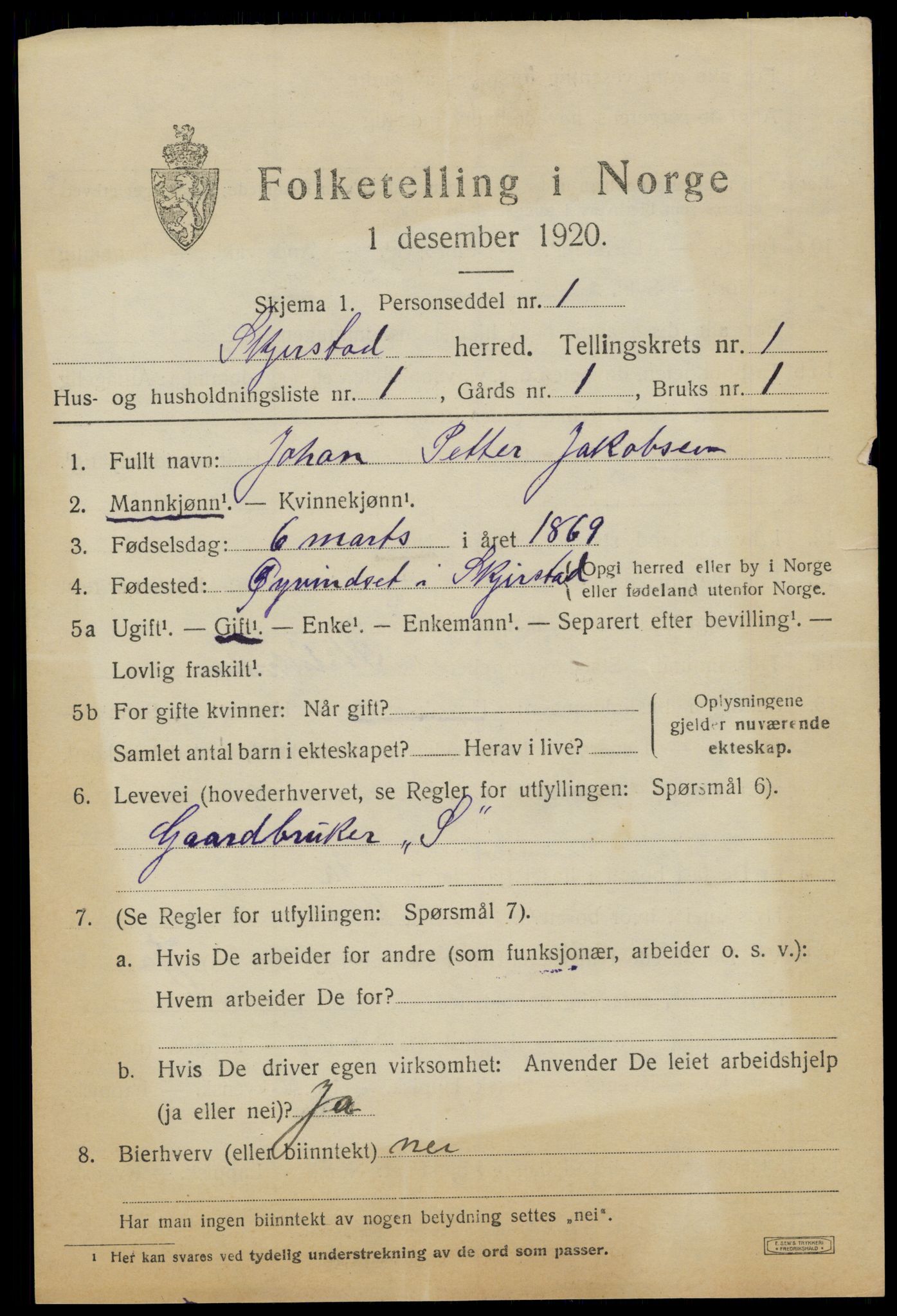 SAT, 1920 census for Skjerstad, 1920, p. 633