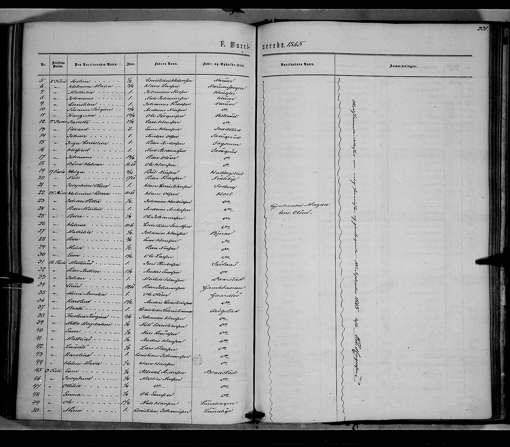 Vestre Toten prestekontor, SAH/PREST-108/H/Ha/Haa/L0007: Parish register (official) no. 7, 1862-1869, p. 331