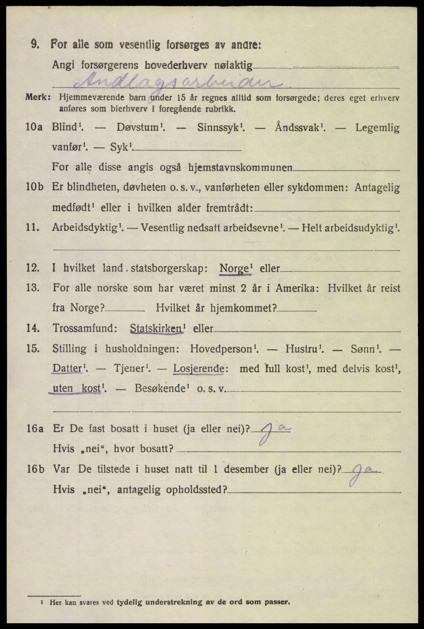 SAK, 1920 census for Vegårshei, 1920, p. 1777