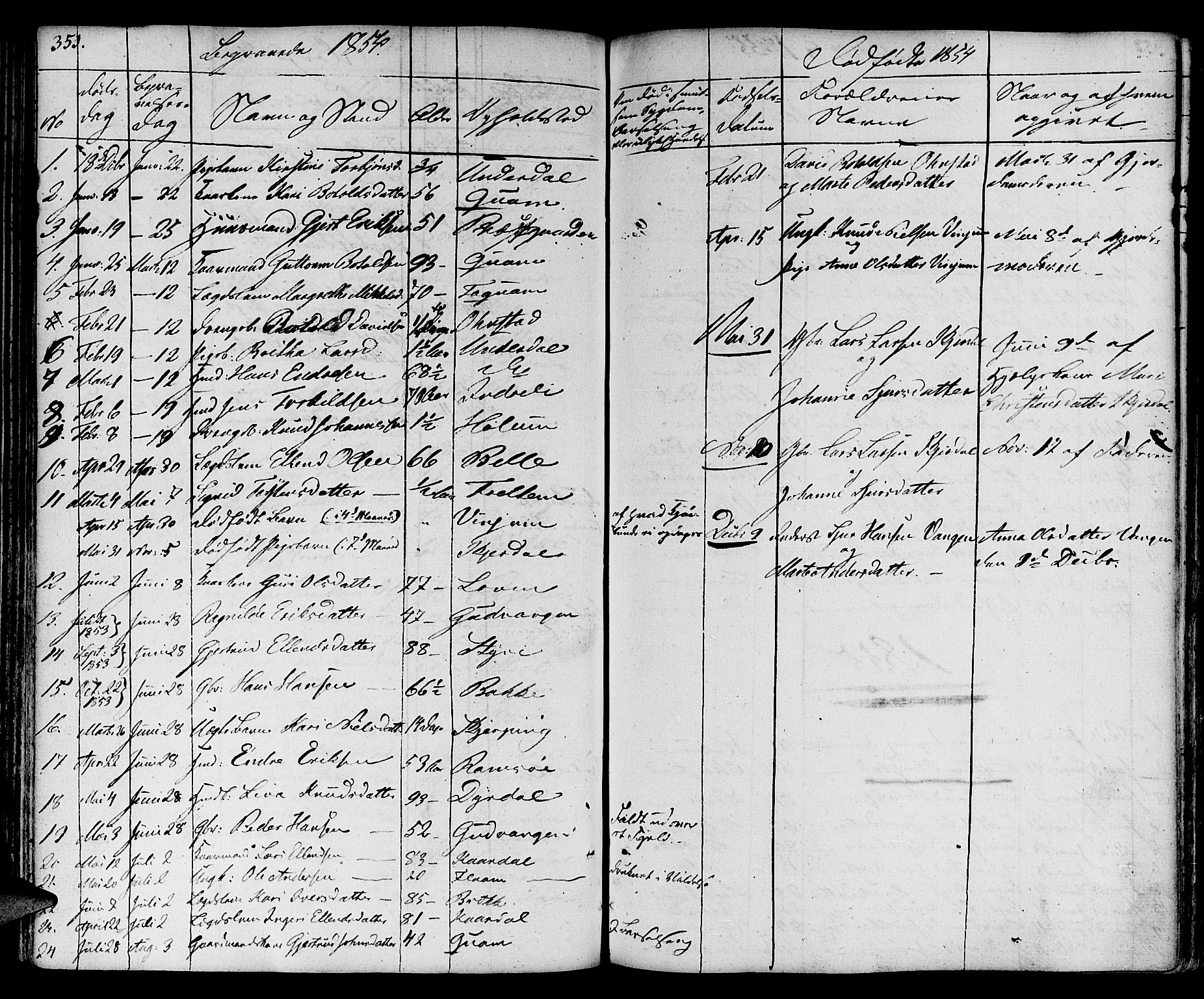 Aurland sokneprestembete, AV/SAB-A-99937/H/Ha/Haa/L0006: Parish register (official) no. A 6, 1821-1859, p. 351