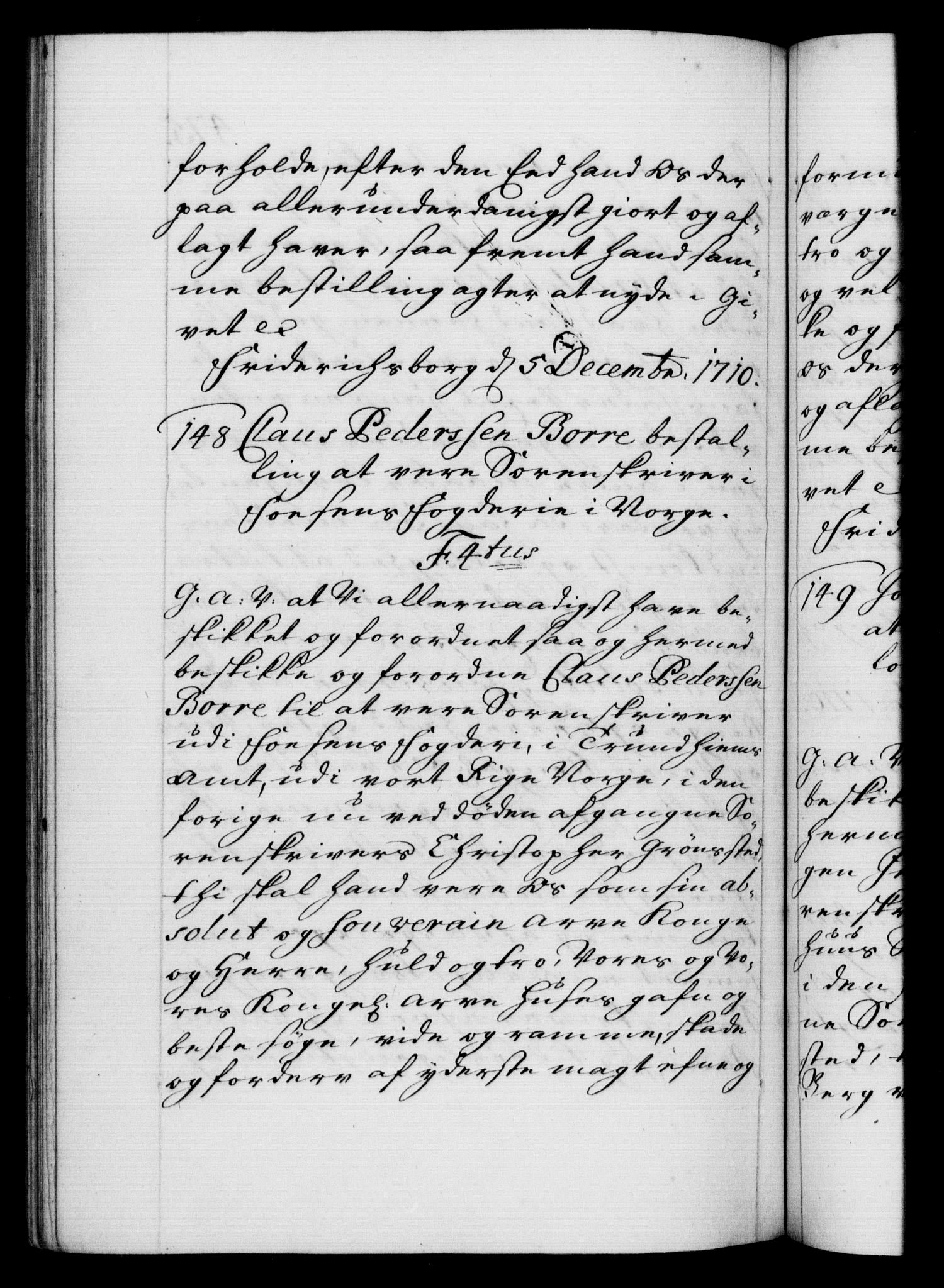 Danske Kanselli 1572-1799, AV/RA-EA-3023/F/Fc/Fca/Fcaa/L0020: Norske registre, 1708-1711, p. 475b