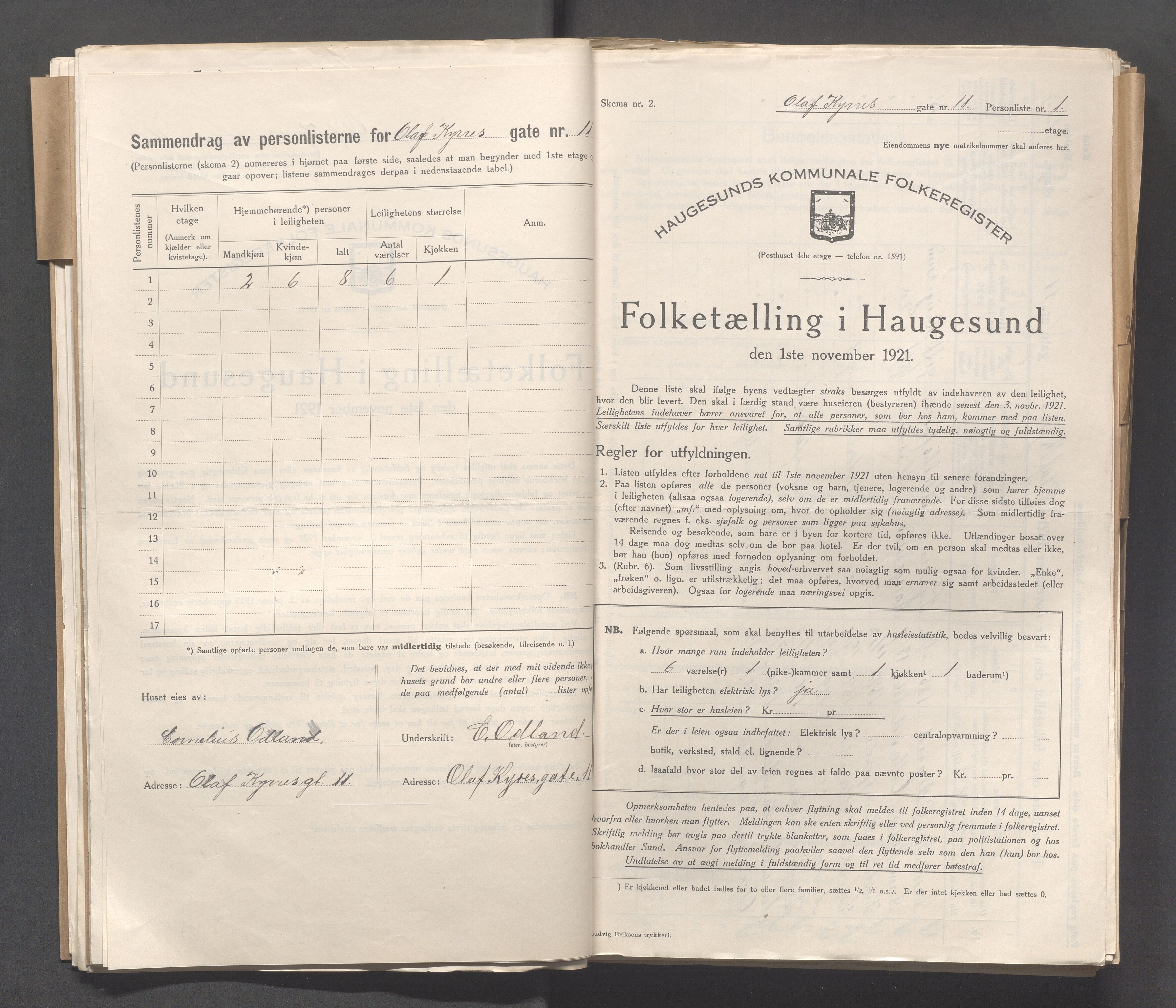 IKAR, Local census 1.11.1921 for Haugesund, 1921, p. 3228