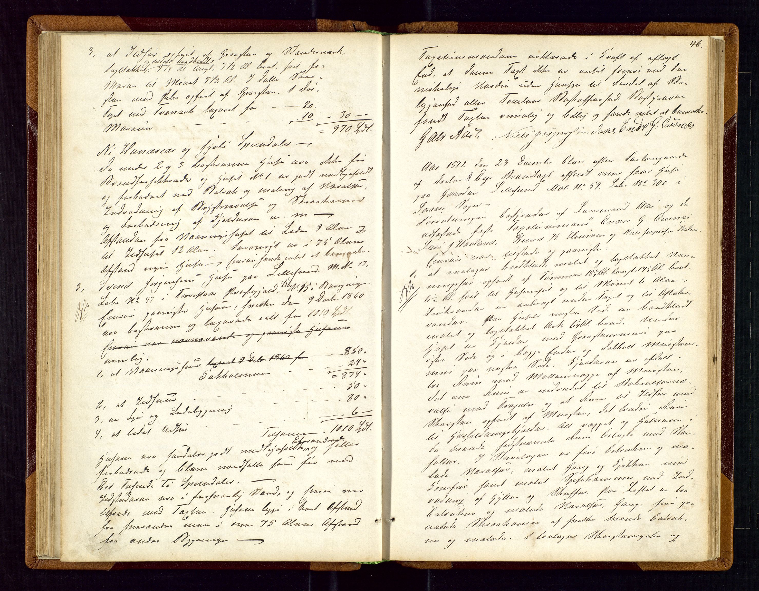 Torvestad lensmannskontor, SAST/A-100307/1/Goa/L0001: "Brandtaxationsprotokol for Torvestad Thinglag", 1867-1883, p. 45b-46a