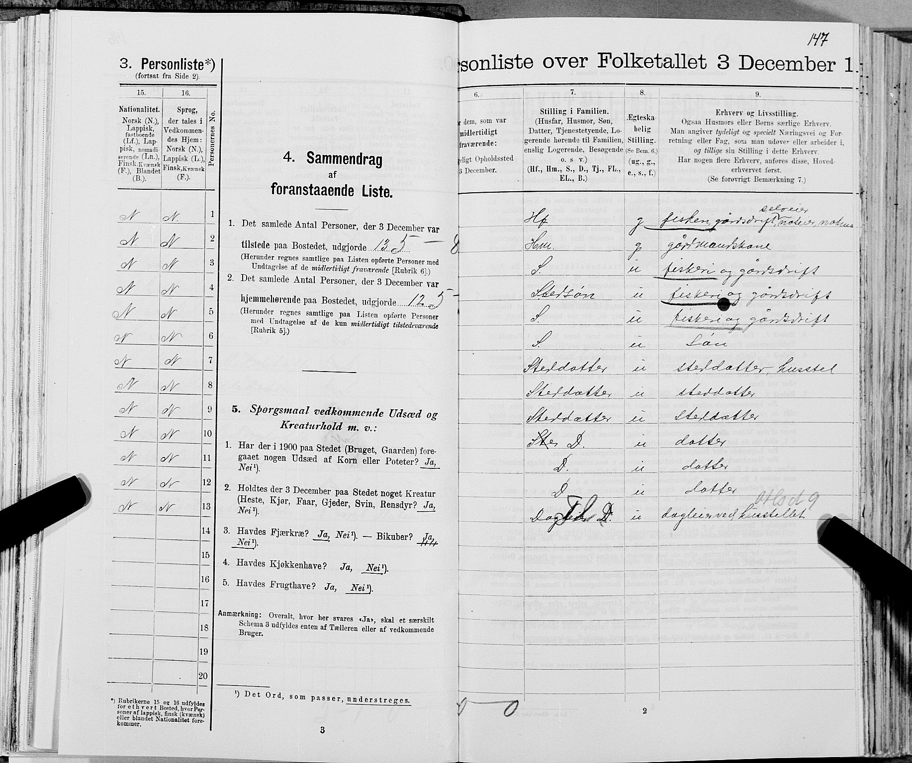 SAT, 1900 census for Gildeskål, 1900, p. 1130
