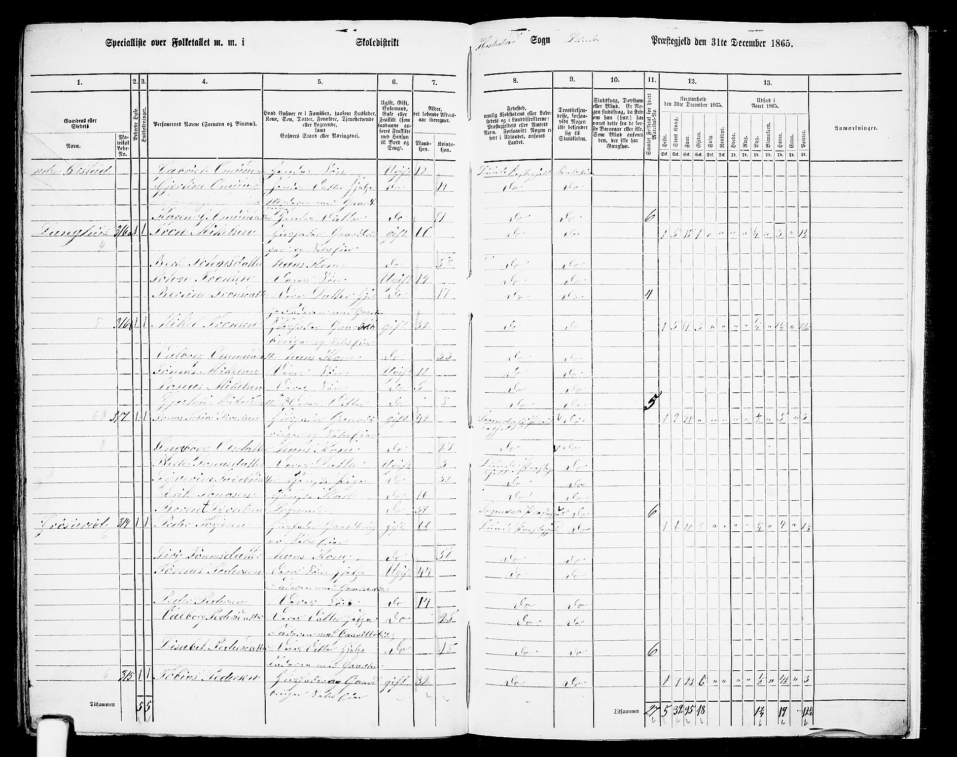 RA, 1865 census for Lund, 1865, p. 114