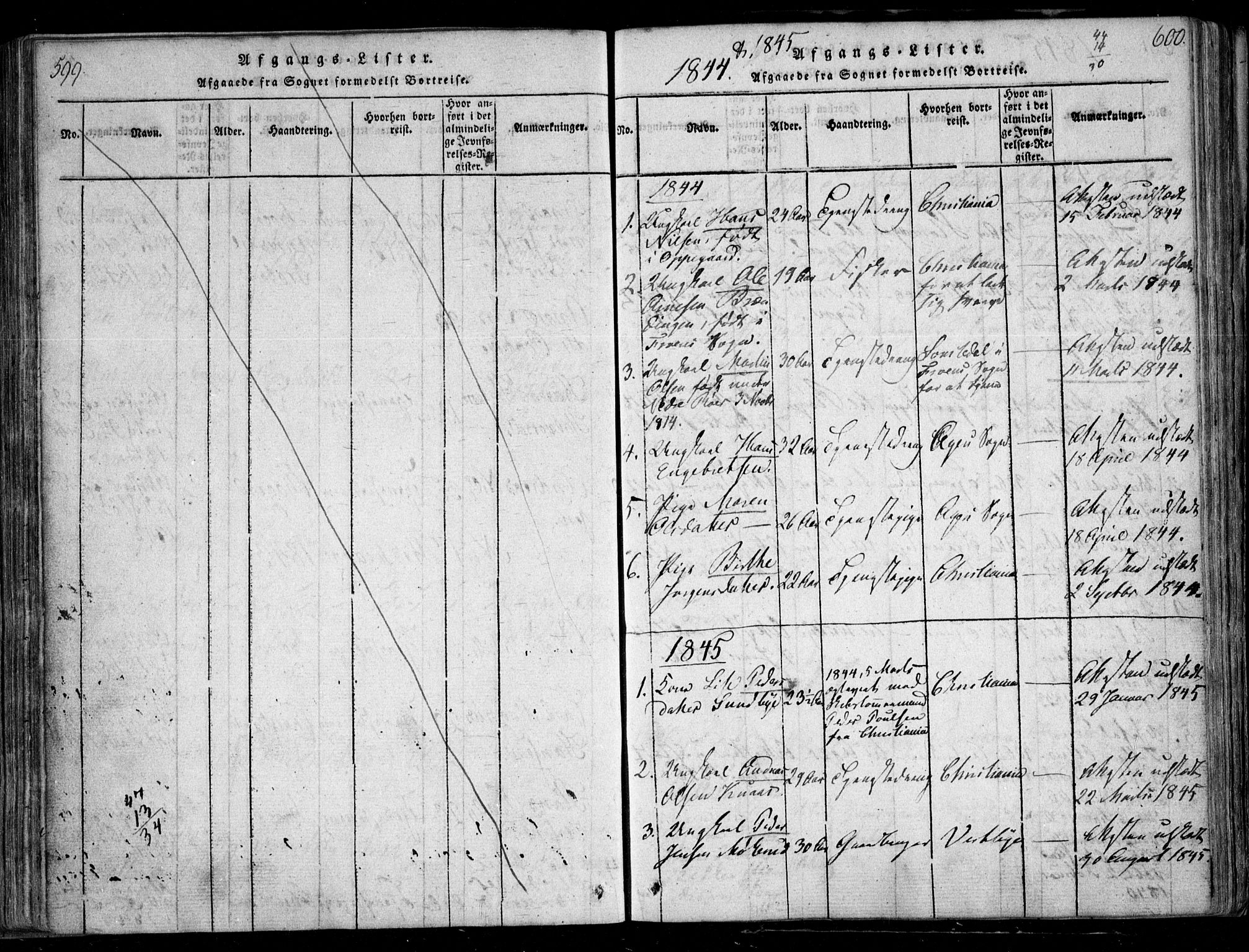 Nesodden prestekontor Kirkebøker, SAO/A-10013/F/Fa/L0006: Parish register (official) no. I 6, 1814-1847, p. 599-600