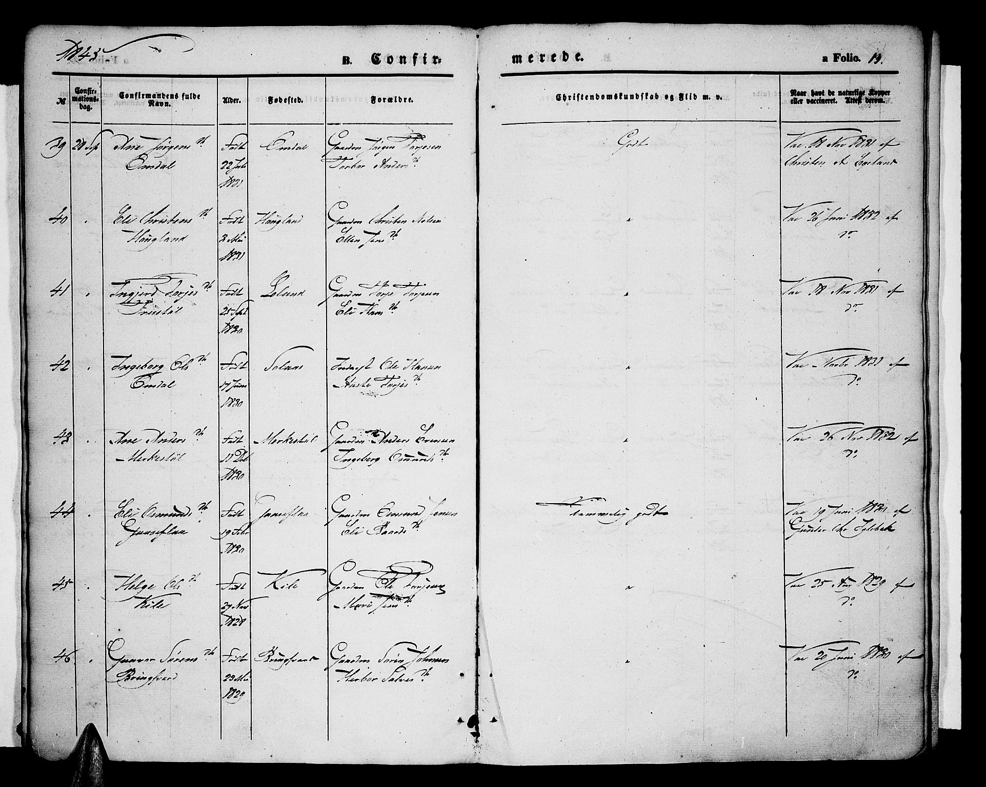 Vennesla sokneprestkontor, AV/SAK-1111-0045/Fa/Fac/L0005: Parish register (official) no. A 5, 1844-1855, p. 13